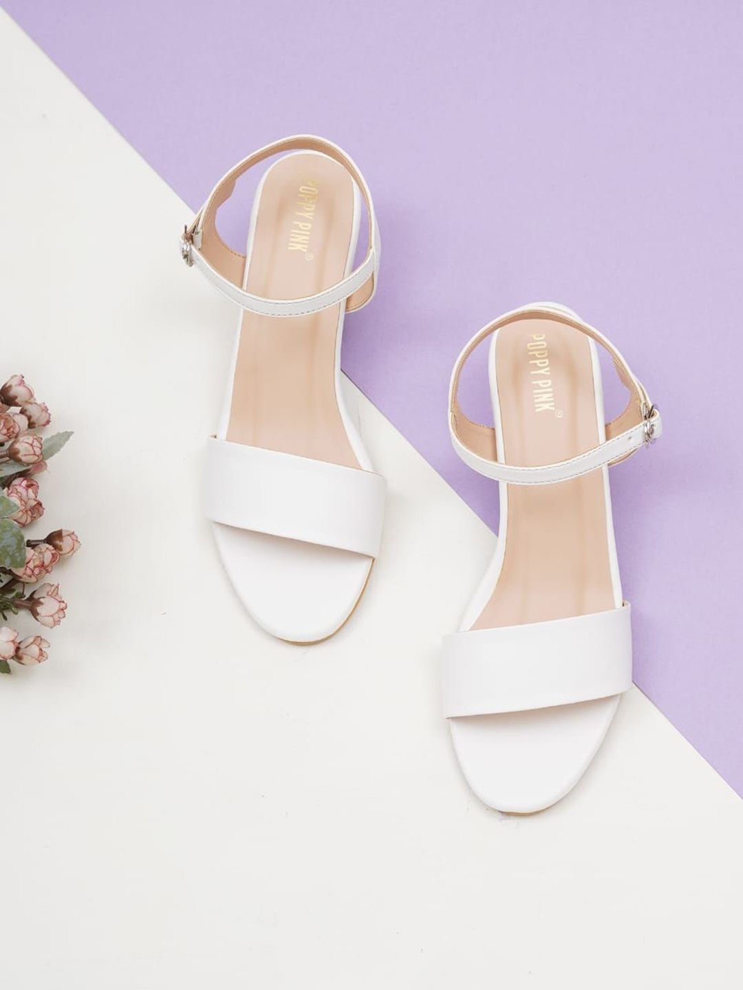 POPPYPINK Striped Stiletto Sandals with Buckles-image-46