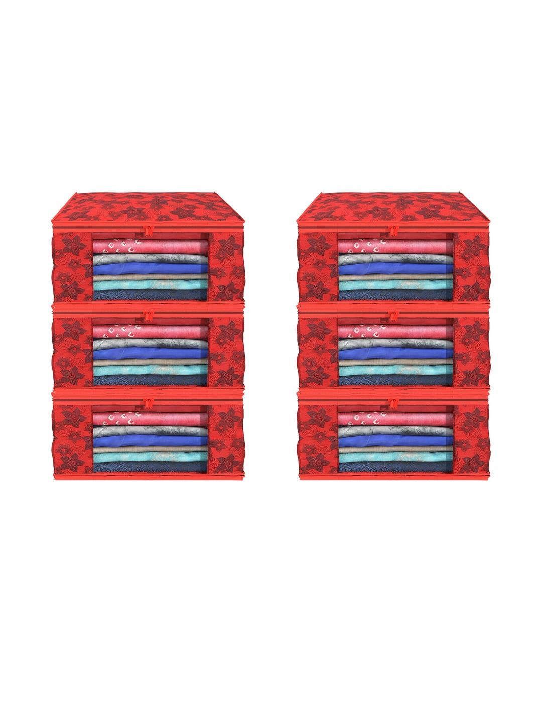 AMAK INC Red Fabric Multi-Utility Wardrobe Organisers-picture-28