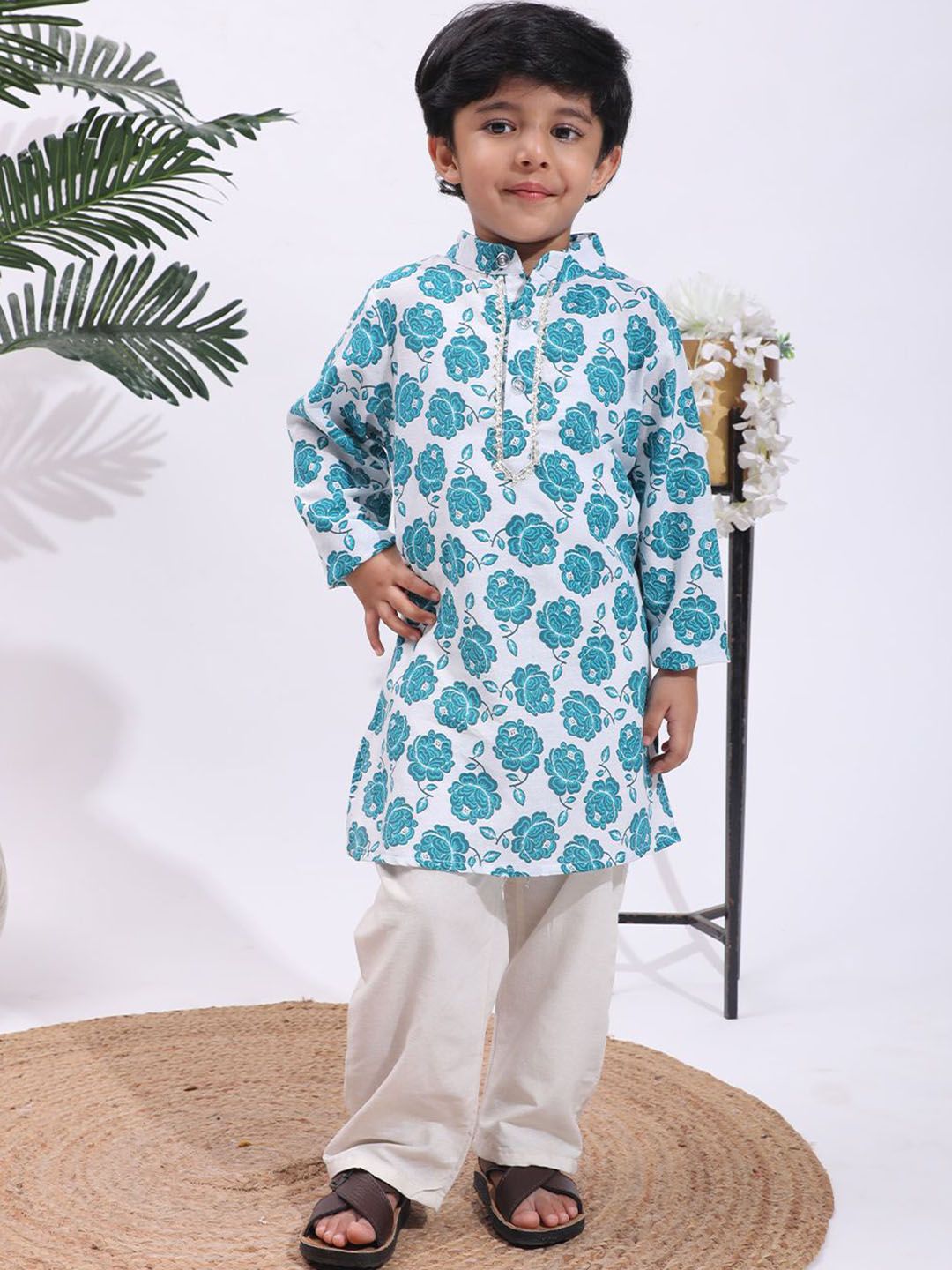 Cutiekins Boys Ethnic Motifs Printed Straight Kurta with Pyjamas-picture-57