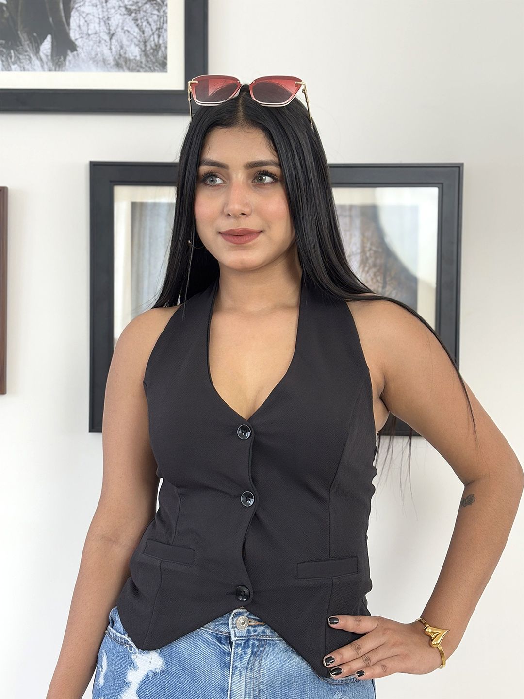 TANDUL V Neck Waistcoat-picture-52
