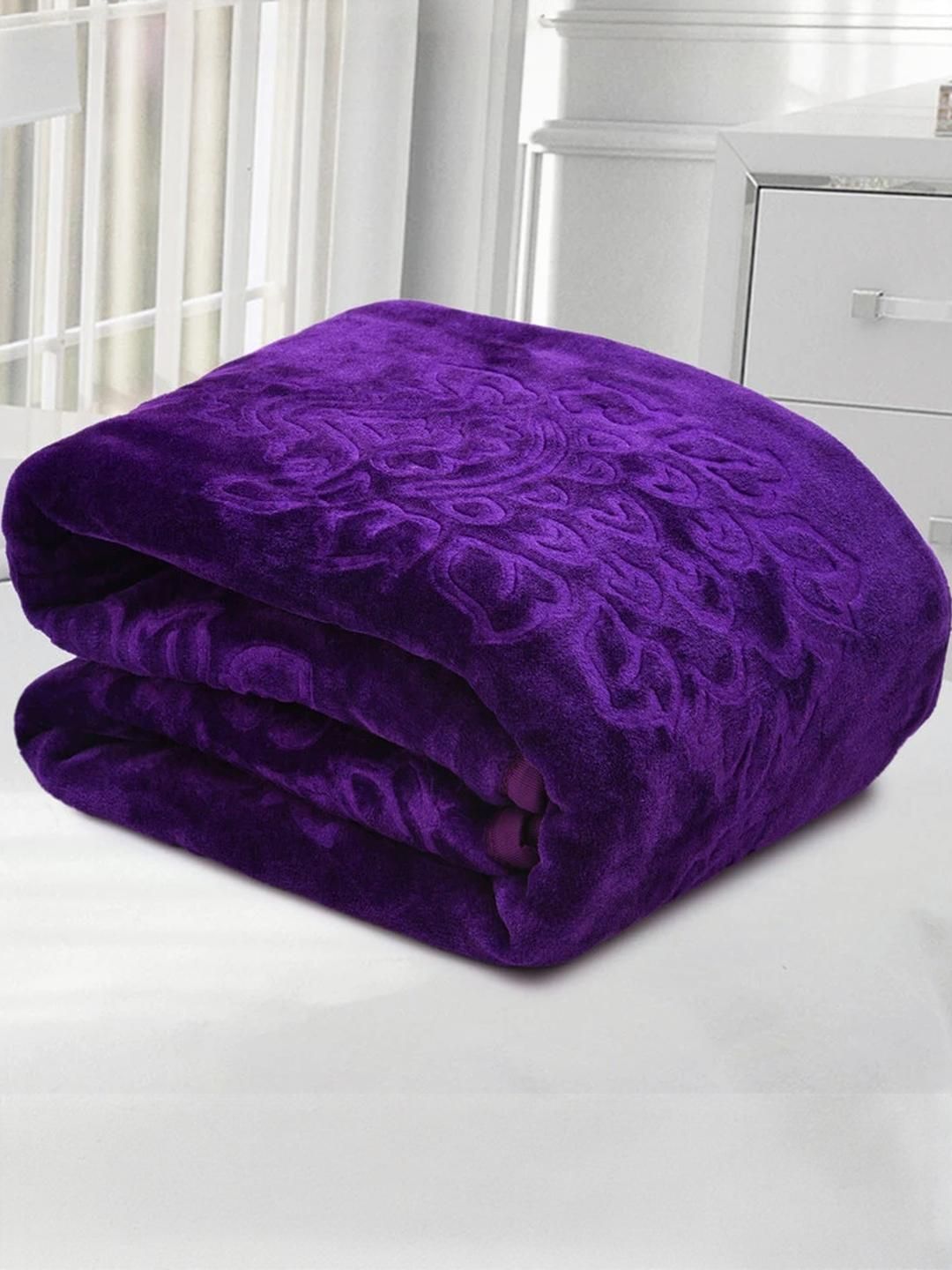 Doristyle Lavender 300 GSM SOLID MINK Single Bed Blanket-picture-24