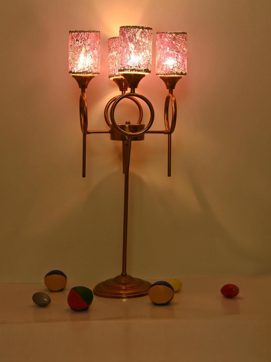 SOMIL Floor Lamp with Metal Base and Four Glass Shades-image-41