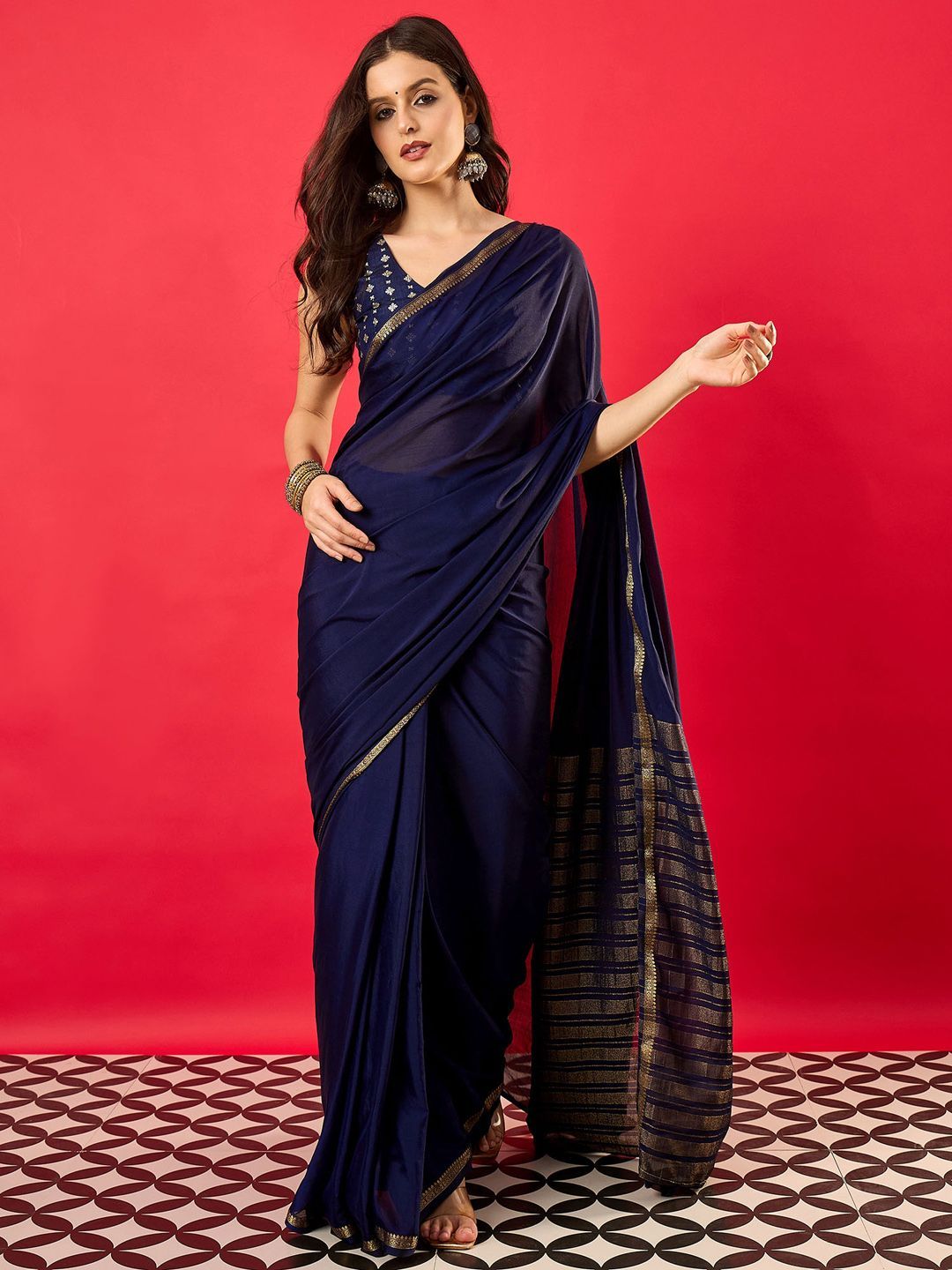 all about you Zari Silk Blend Banarasi Saree