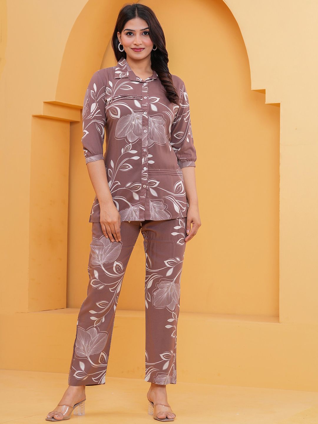 Meeranshi Printed Shirt Collar Shirt & Trouser Co-Ord Set-picture-17