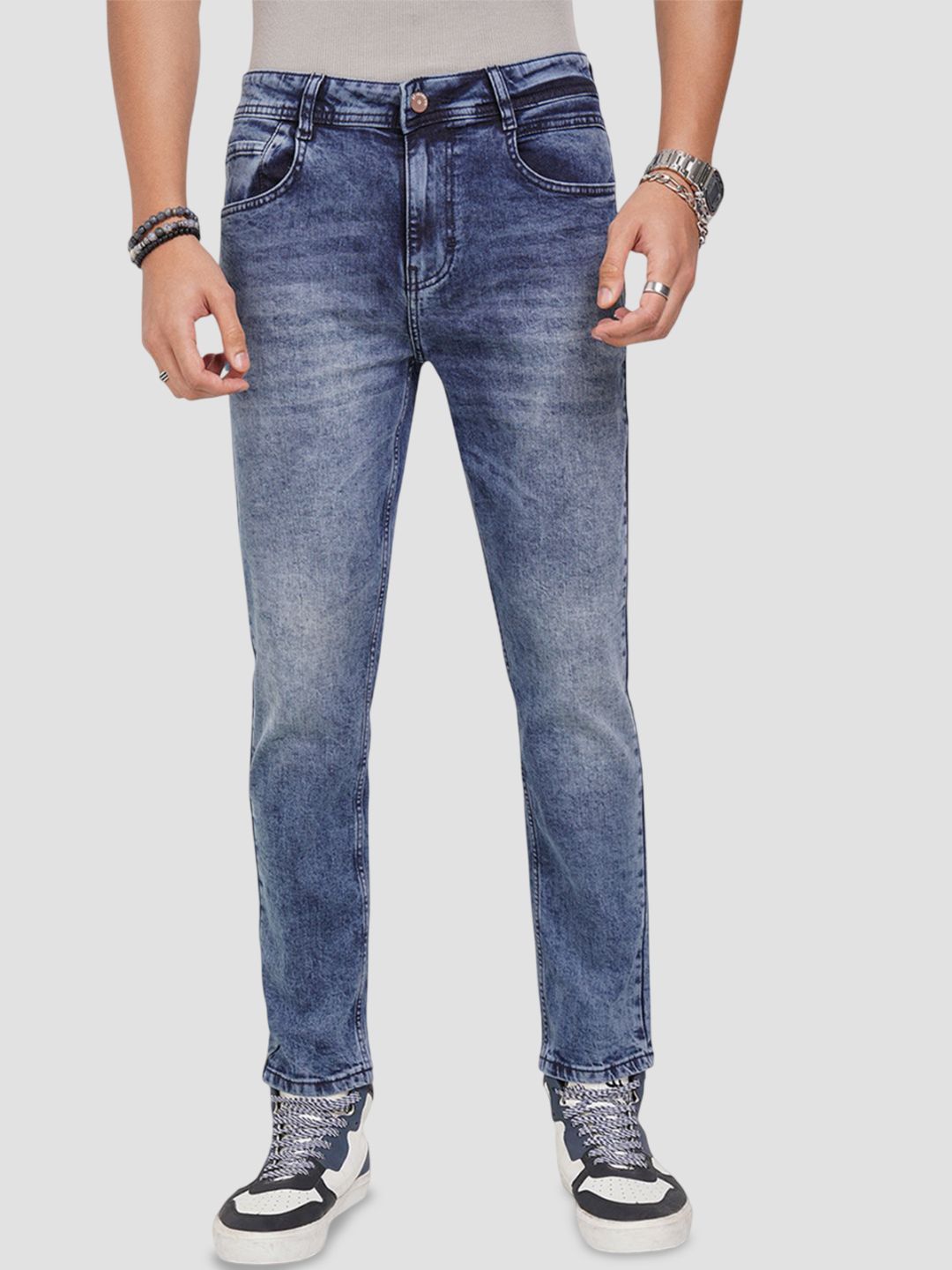 SF JEANS by Pantaloons Men Slim Fit Mid-Rise Low Distress Heavy Fade Jeans-picture-11