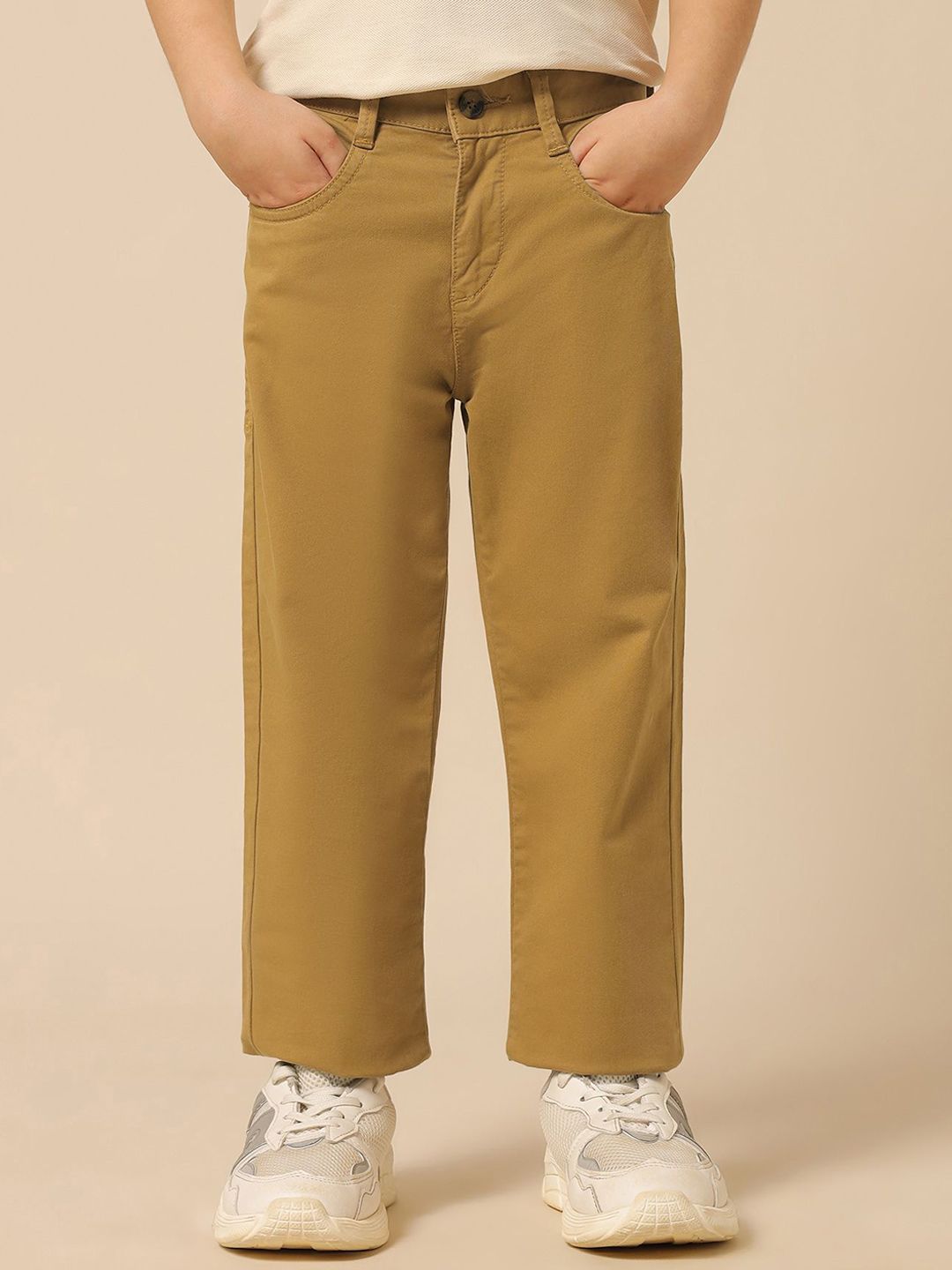 U.S. Polo Assn. Kids Boys Textured Slim Fit Trousers