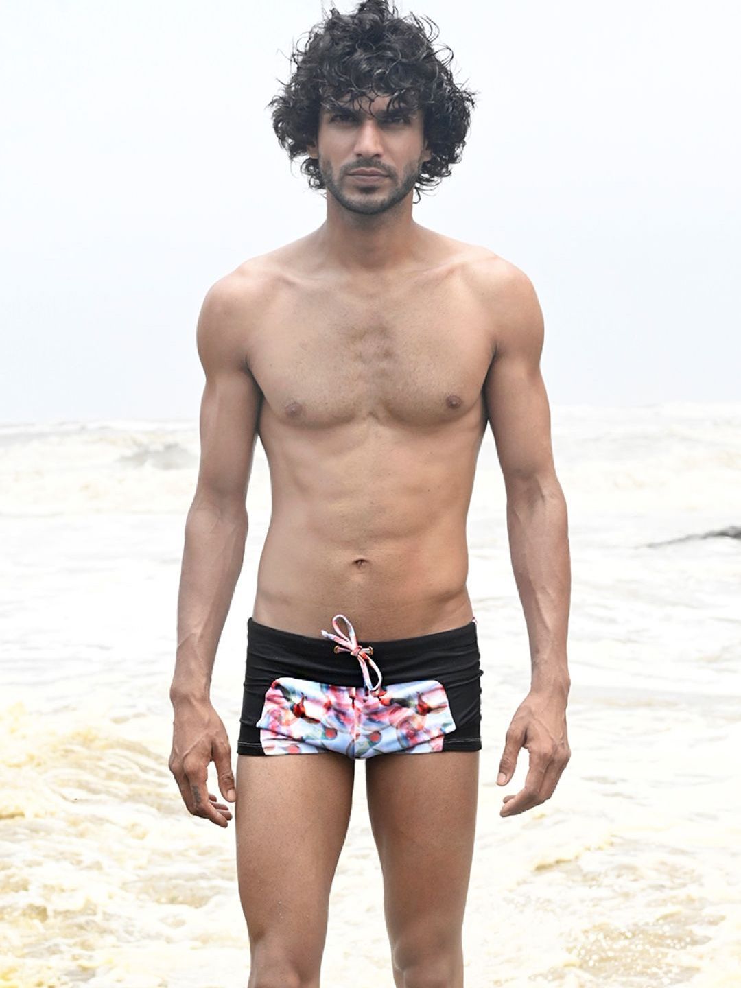 TROVE - 365 Days of Summer Cut & Sew Swim trunk with Salty Sea Bubbles Print in Black-image-45
