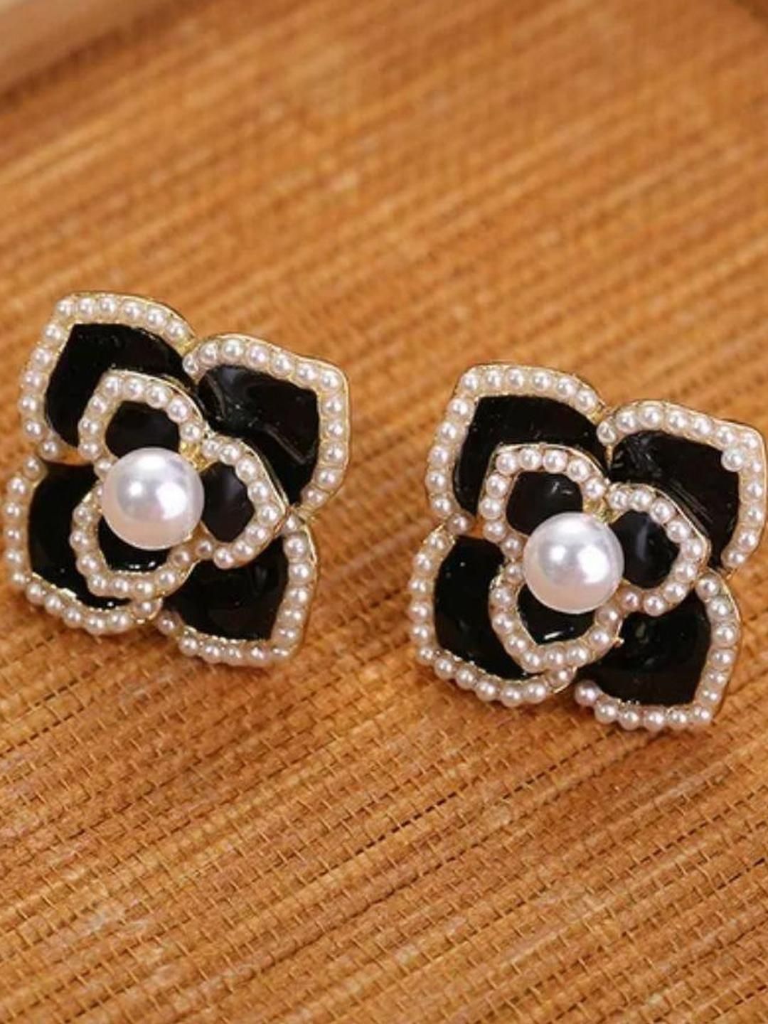 Estailo fashion Artificial Beaded Floral Studs-picture-29