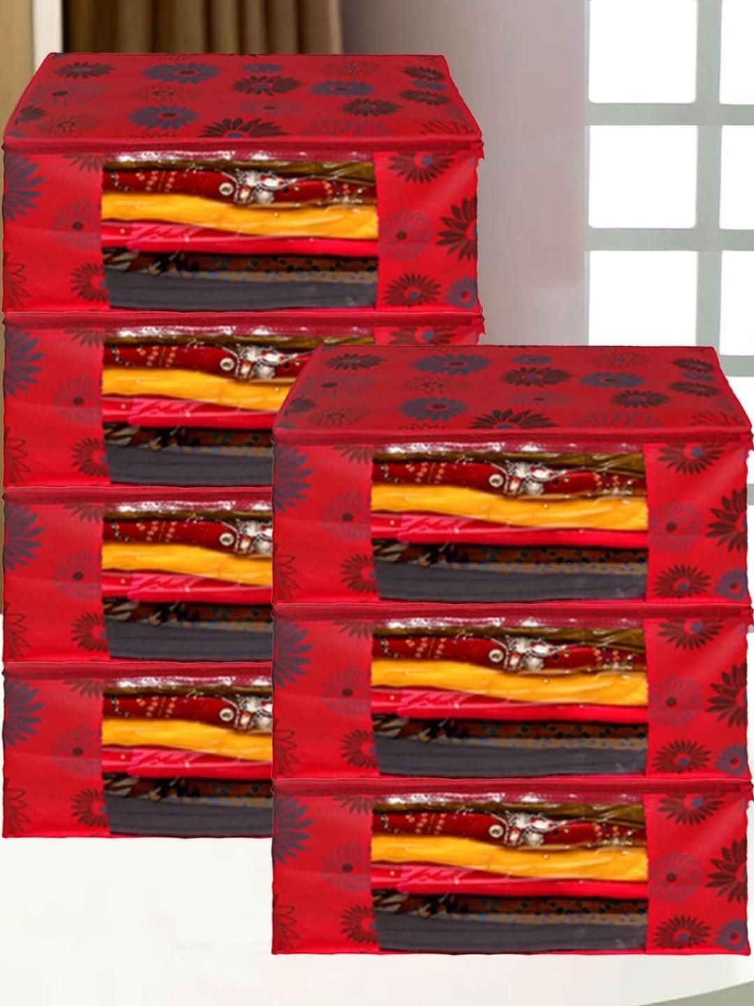 AMAK INC Red Fabric Multi-Utility Wardrobe Organisers-picture-22