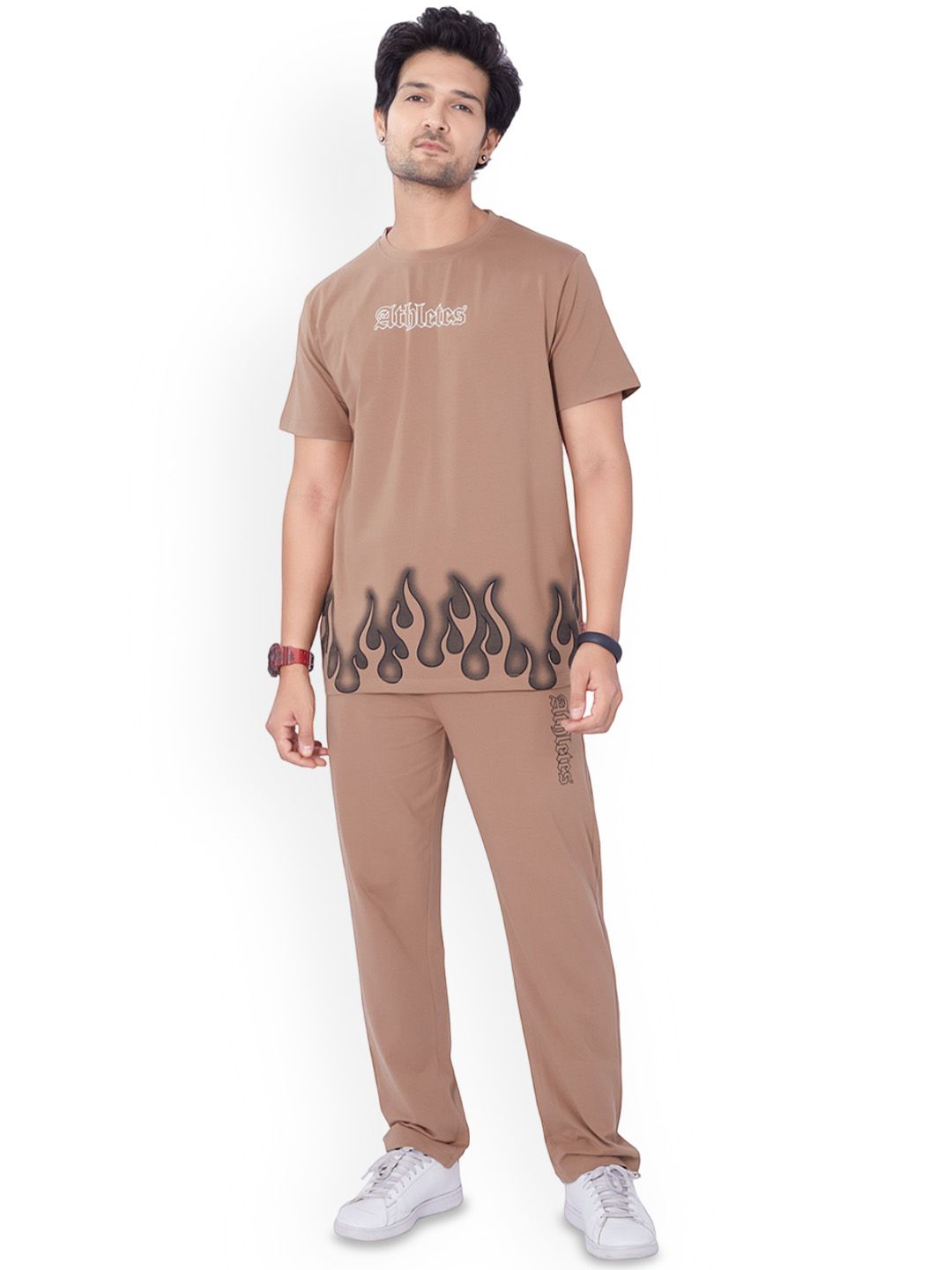 WEET Men Printed Cotton T-Shirt With Trousers Co-Ords-picture-17