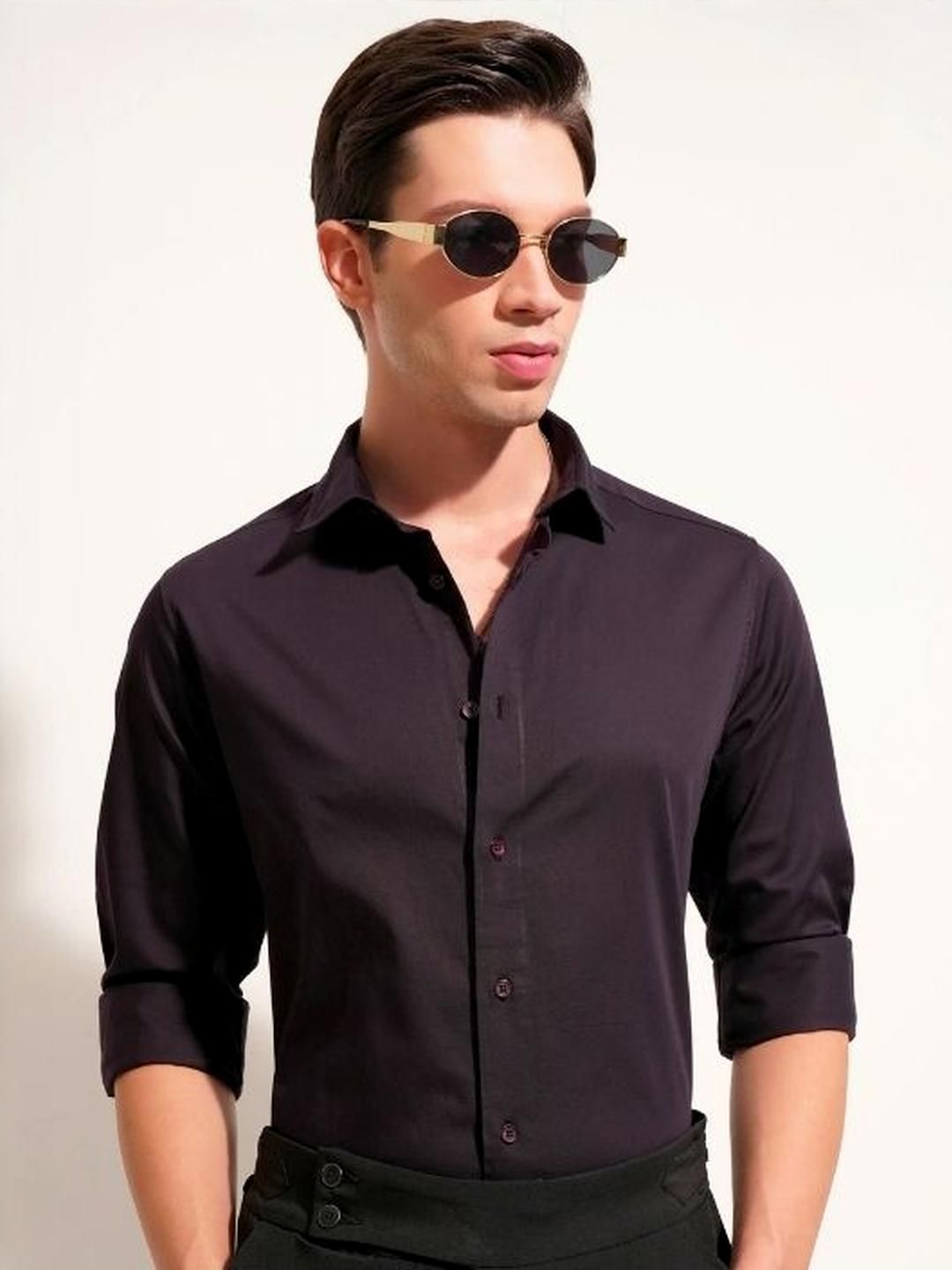 URBANICE Cotton Spread Collar Classic Slim Fit Formal Shirt-picture-15