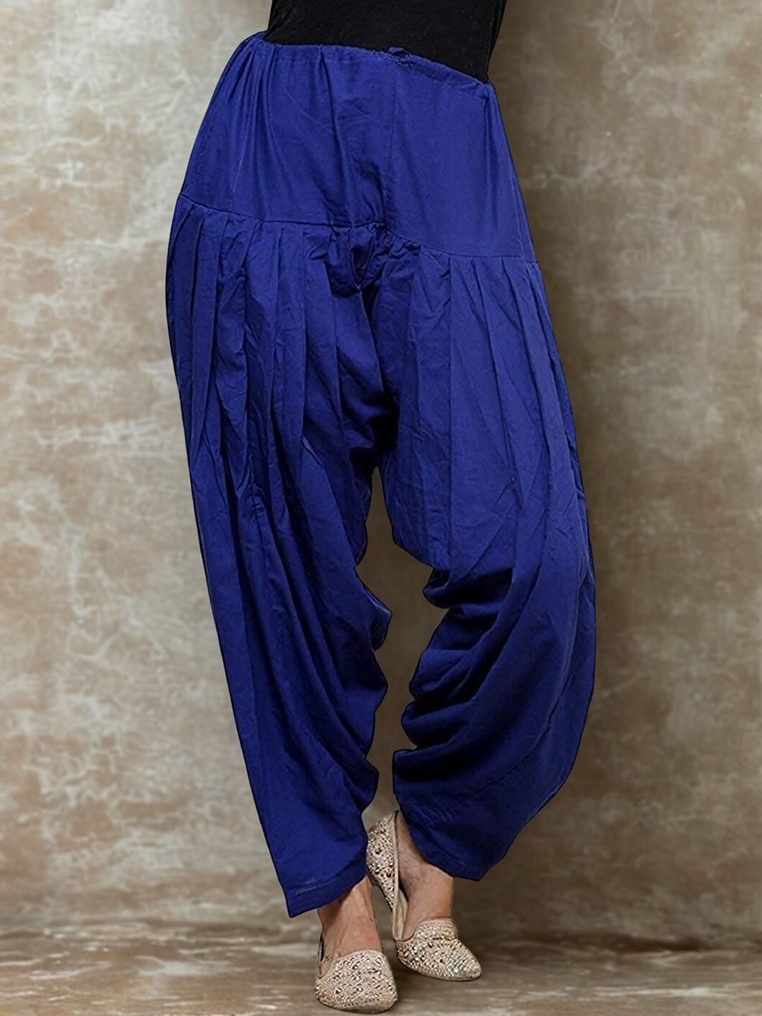 Mytrendzs Blue Pure Cotton Pleated Patiala Salwar-picture-18