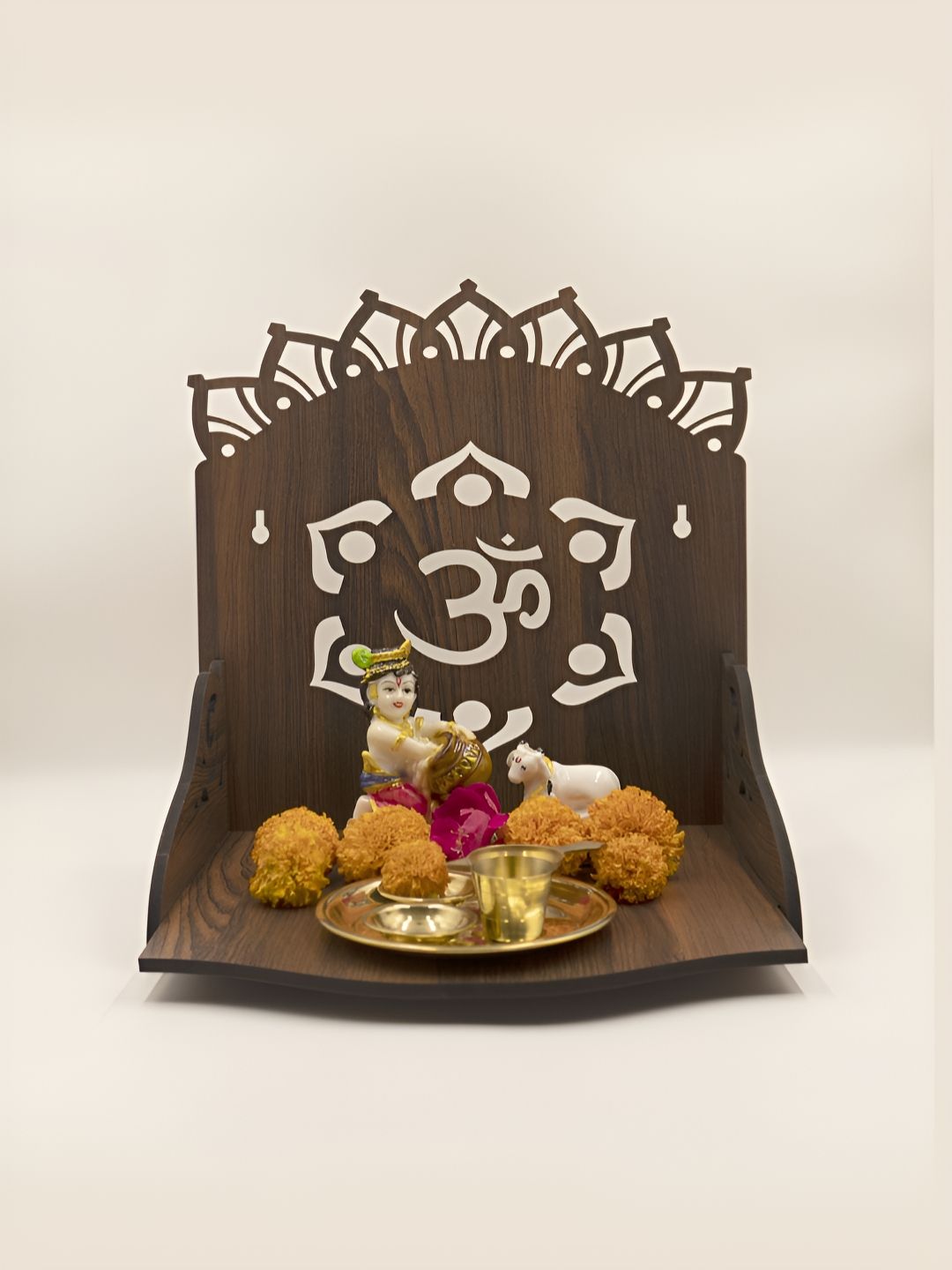OLIVE TREE Brown Textured Wooden Home Temple-image-49