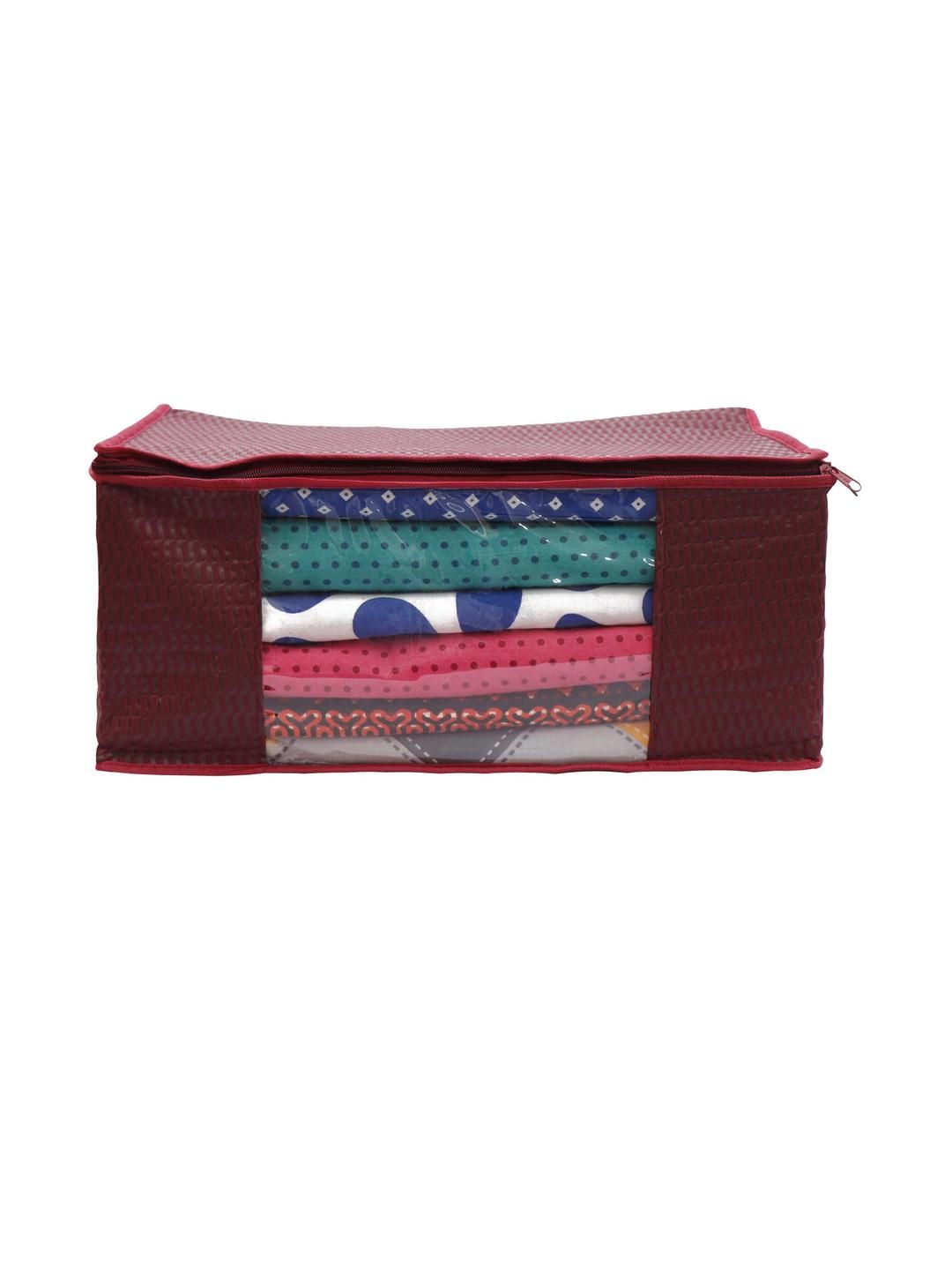 AMAK INC Maroon Fabric Multi-Utility Wardrobe Organisers-picture-10