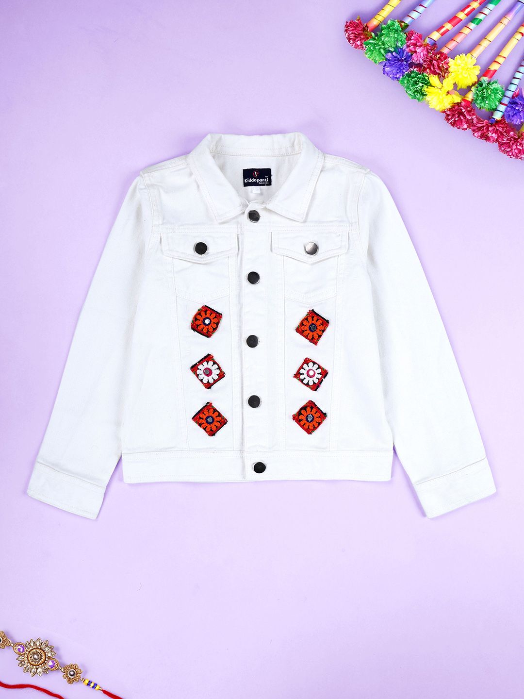 KiddoPanti Kids Floral Embroidered Lightweight Denim Jacket-picture-12