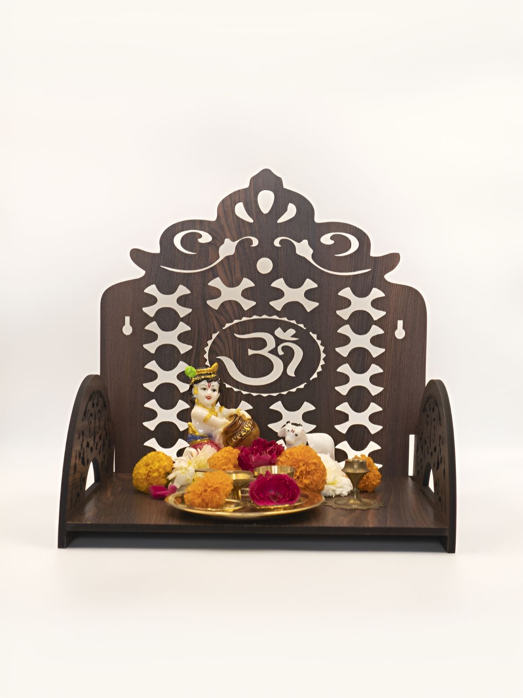 OLIVE TREE Brown Textured Wooden Home Temple-image-46