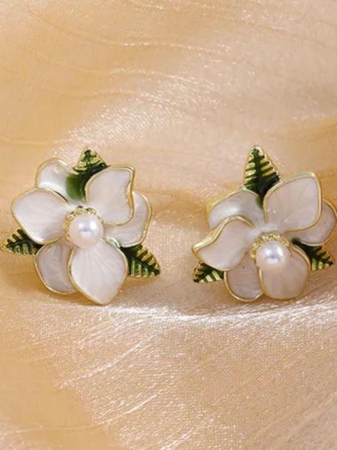 Estailo fashion Artificial Beaded Floral Studs-picture-22