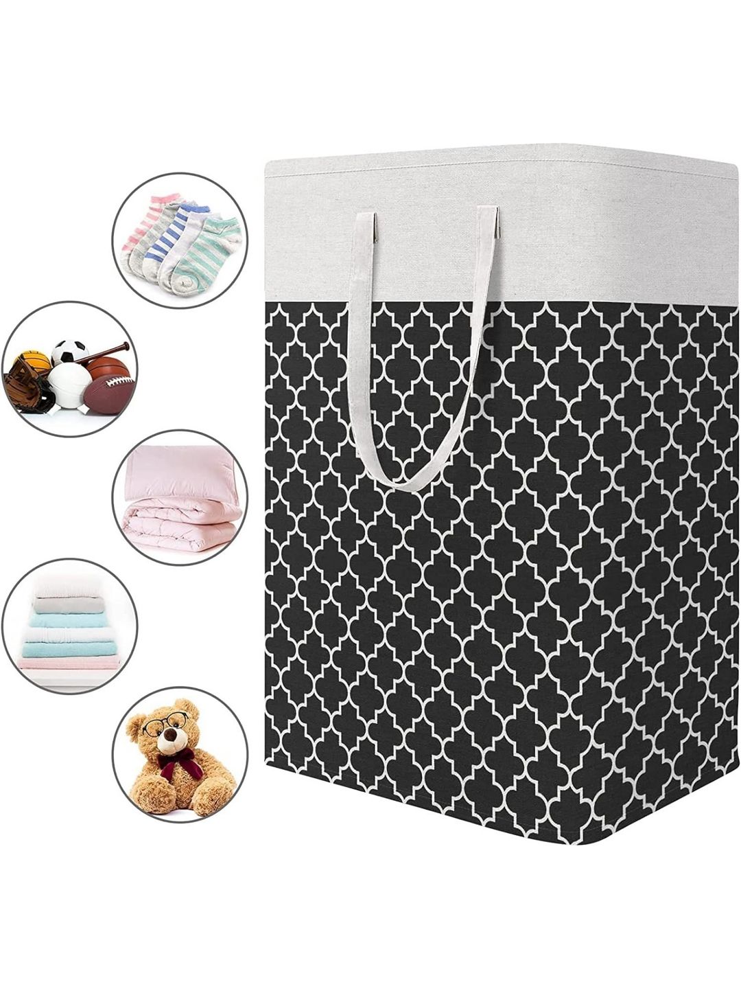 FAVRIA Black & White Printed Foldable Laundry Bag 75 L-picture-43