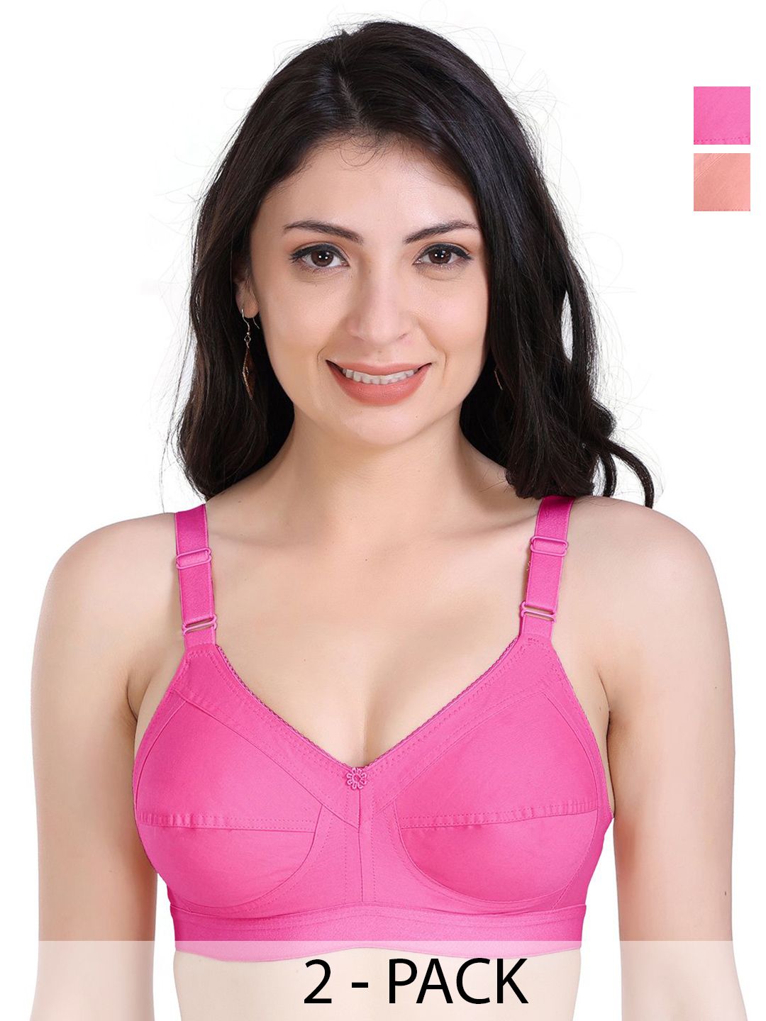 SHYAM SONS FLAIR Women Pack of 2 Non Padded Full Coverage Bra