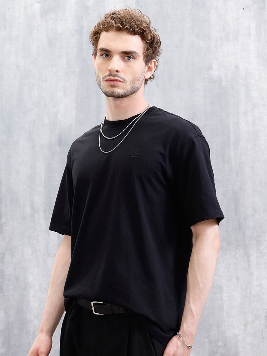 WROGN Cotton Round Neck Oversized T-shirt-picture-38