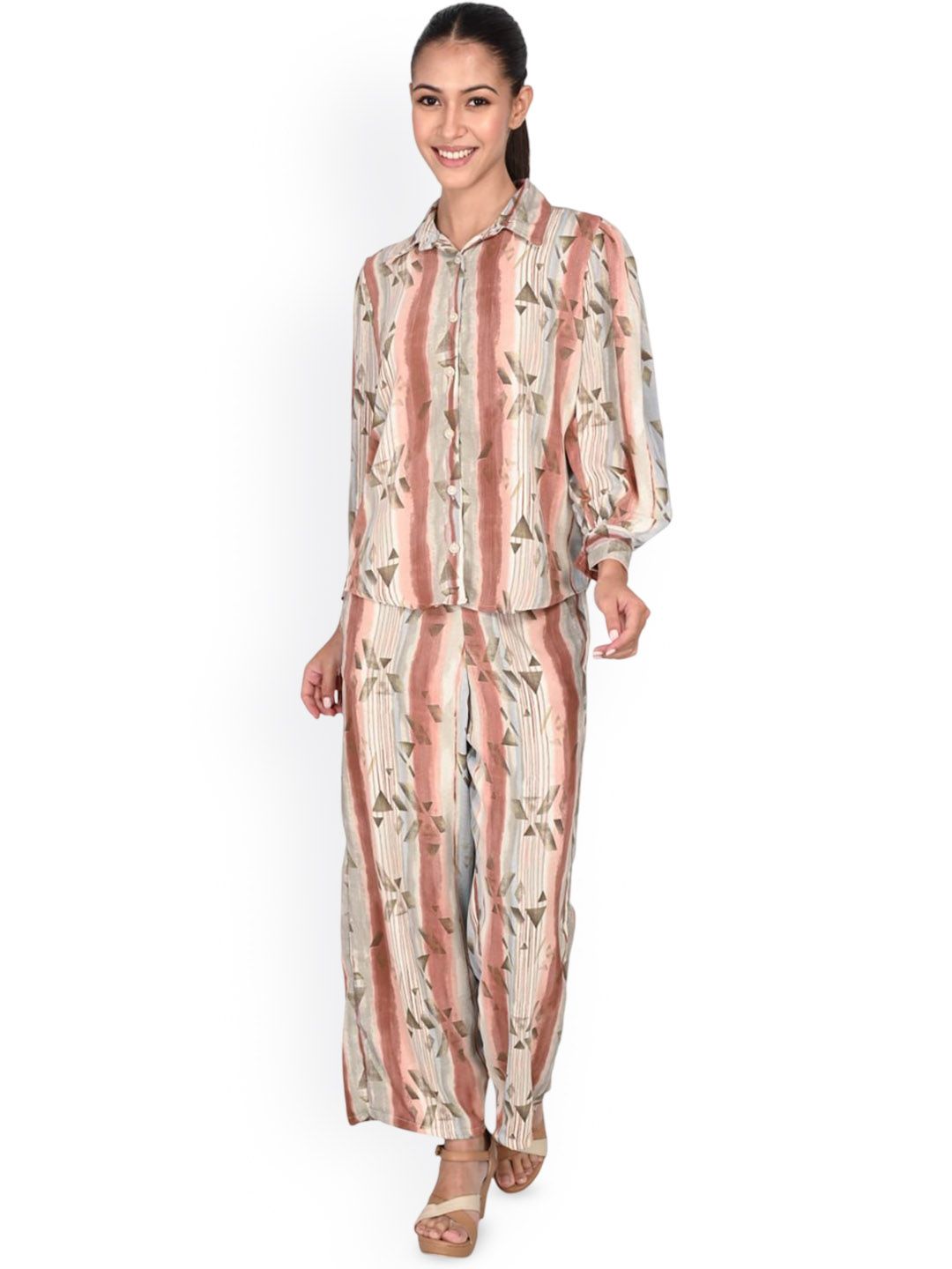 FELLAMO Striped Shirt With Trousers Co-Ords-picture-36