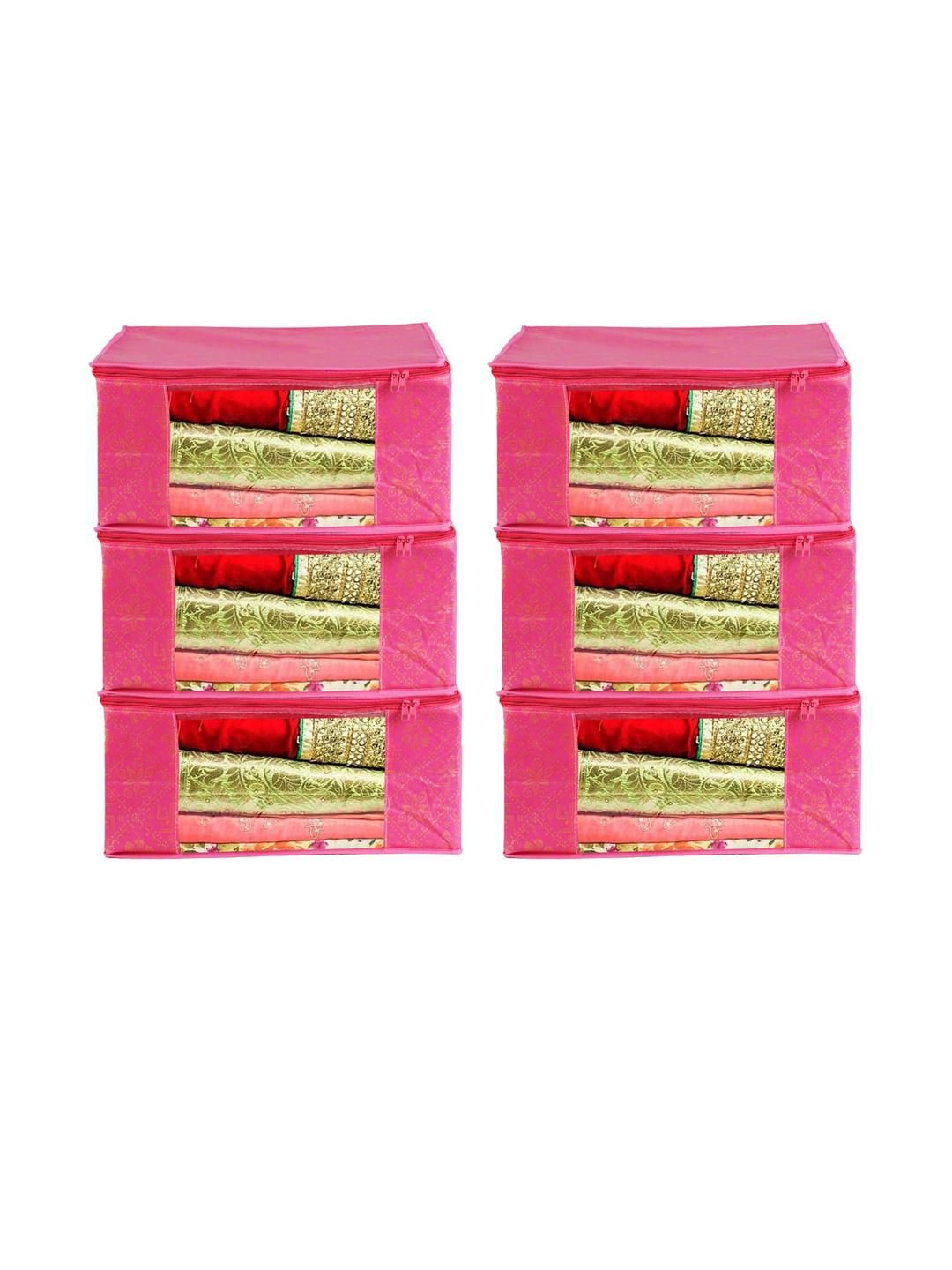 AMAK INC Pink Fabric Multi-Utility Wardrobe Organisers-picture-8