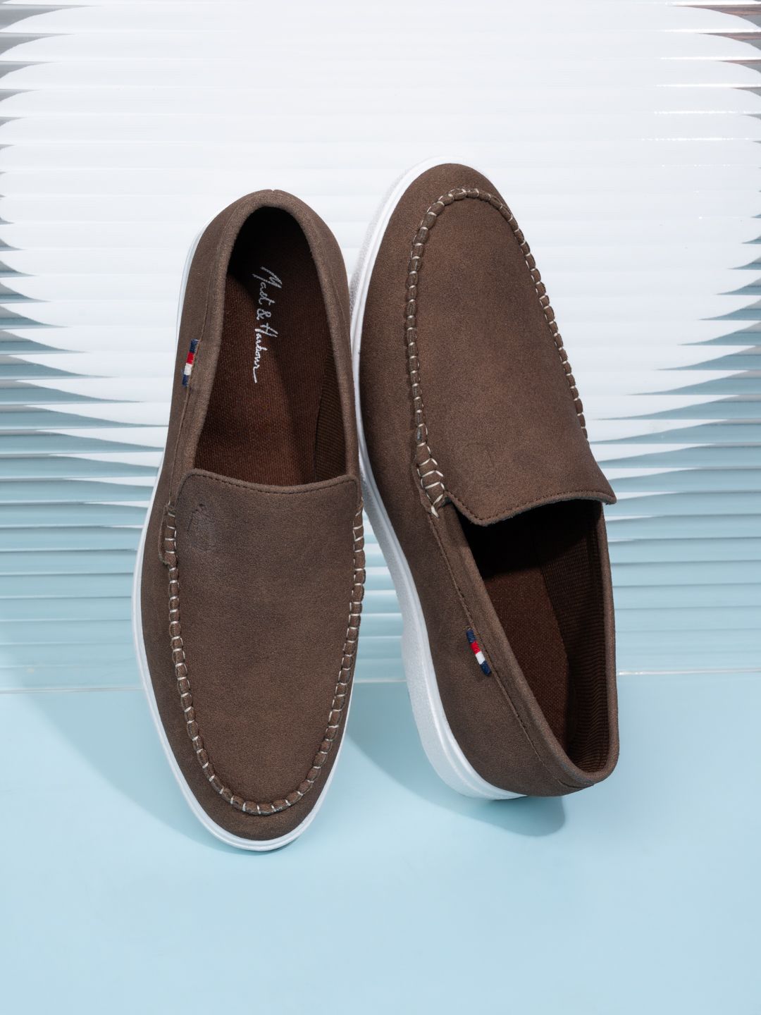 Mast & Harbour Men Textured Round Toe Loafers-image-29