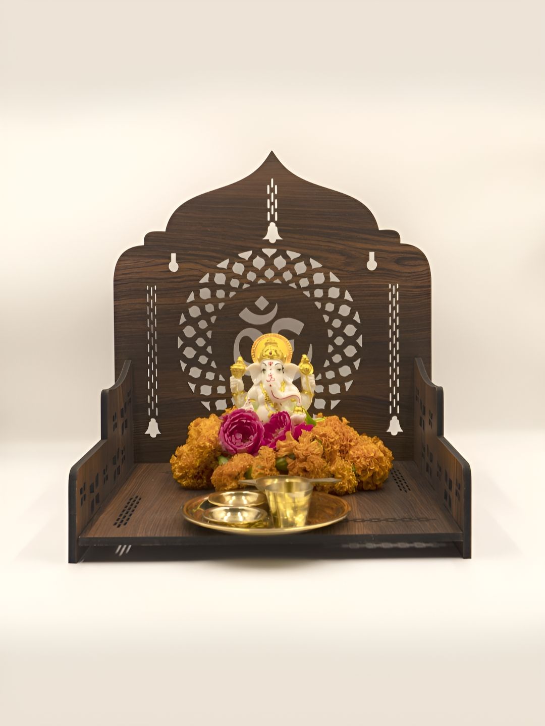 OLIVE TREE Brown Textured Wooden Home Temple-image-44