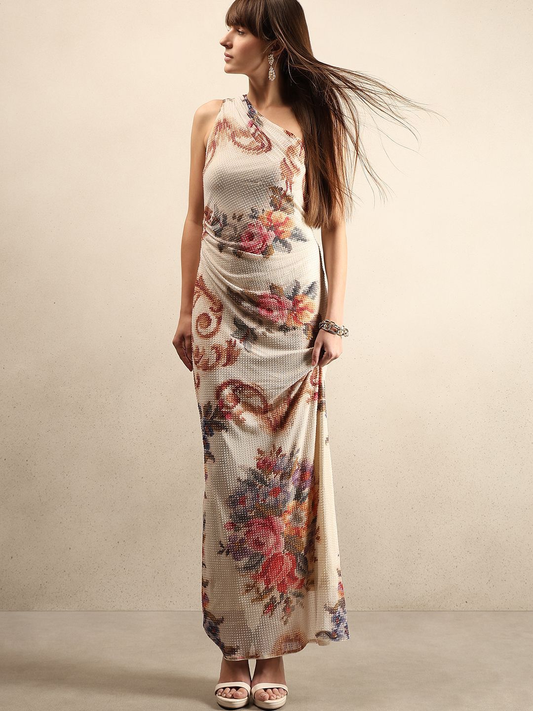 Vero Moda Women Printed One Shoulder Bodycon Maxi Dress-image-42