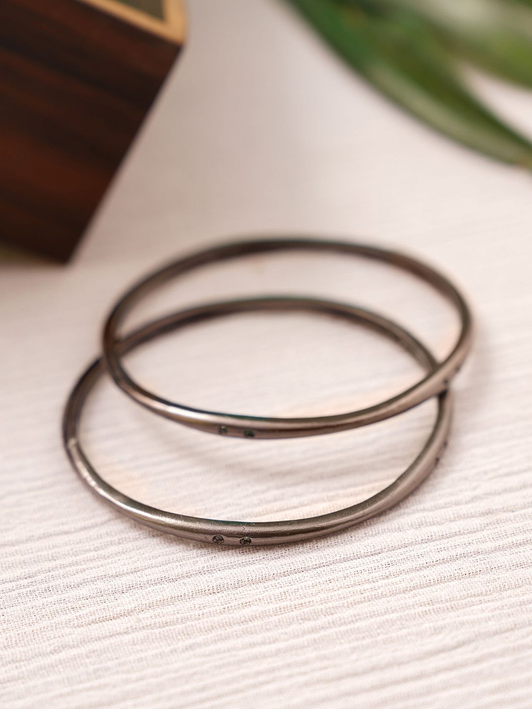 JAYPORE Set Of 2 Silver-Plated Bangles-picture-3
