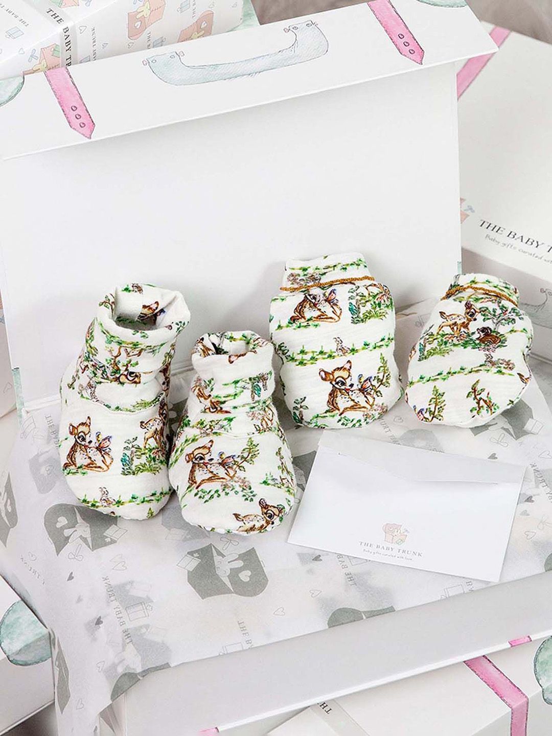 THE BABY TRUNK Infants Pack Of 4 Printed Organic Cotton Baby Apparel Gift Set-picture-30