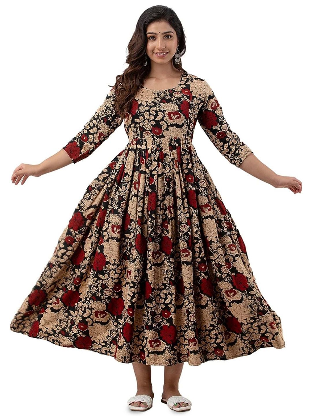 KALINI Floral Printed Maternity A-Line Kurta-picture-18