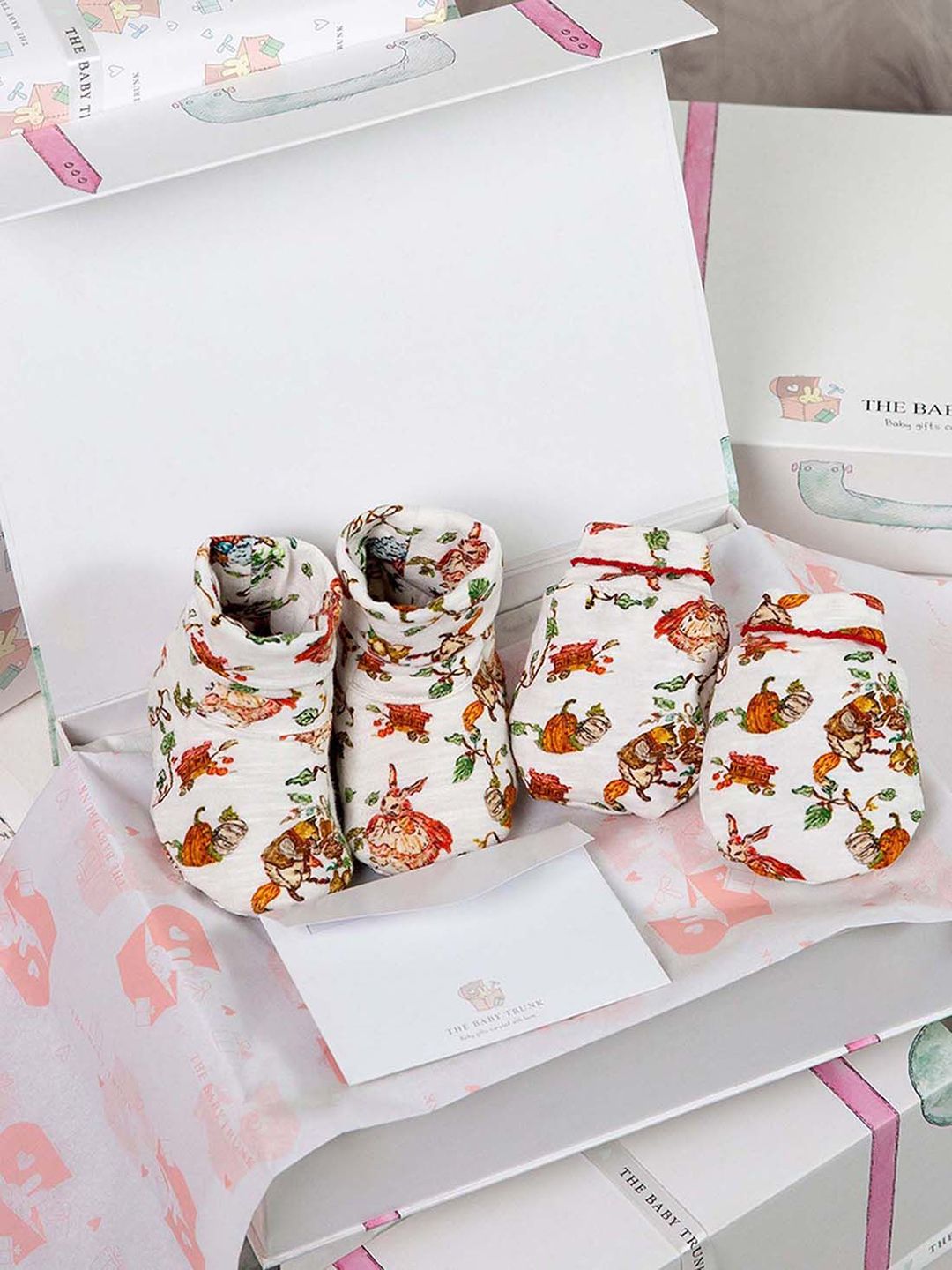 THE BABY TRUNK Infants Pack Of 4 Printed Organic Cotton Baby Apparel Gift Set-picture-29