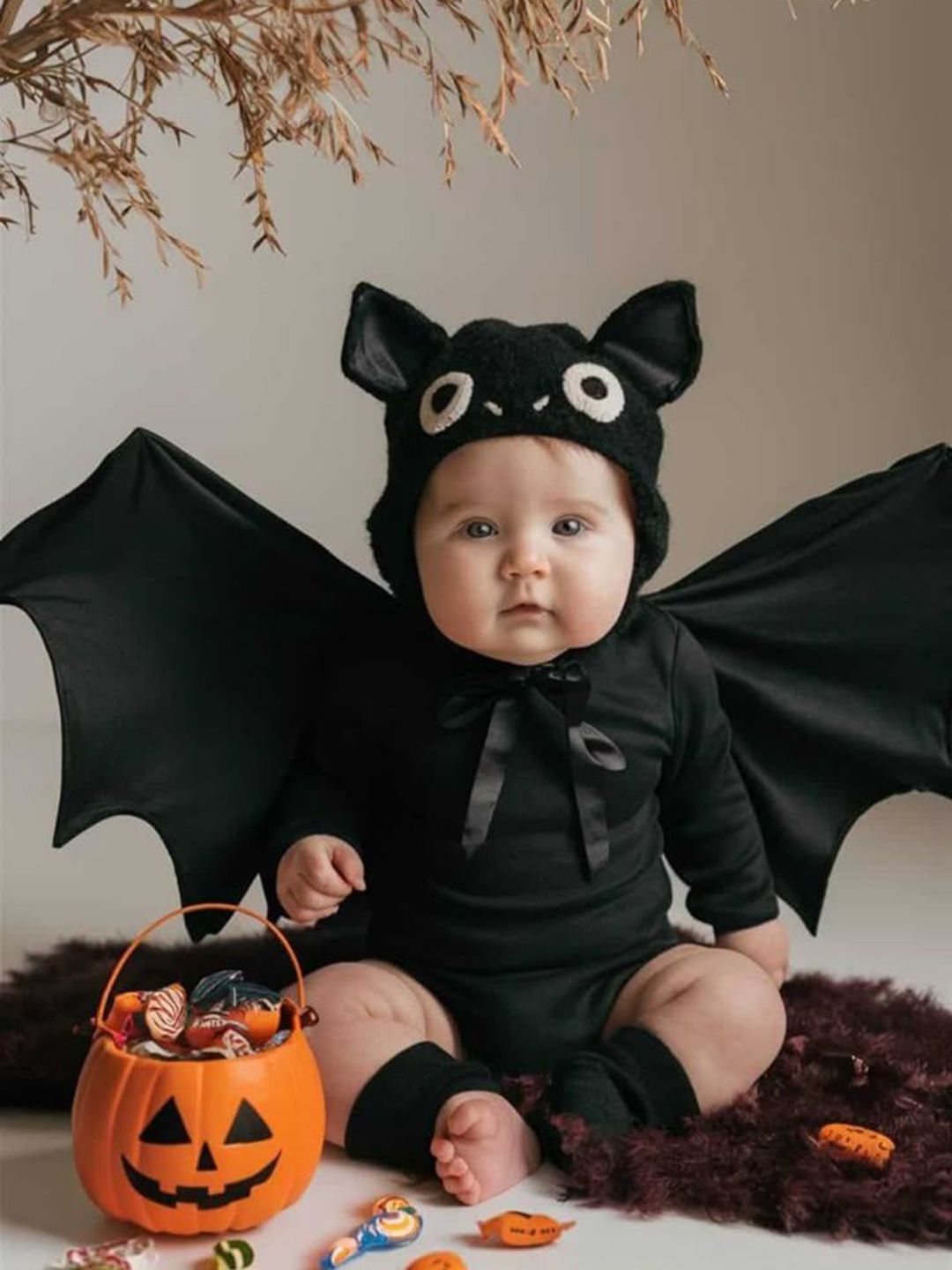 Babymoon Infants Pack Of 2 Baby Bat Ears & Hat Baby Costume Baby Photoshoot Props-picture-57