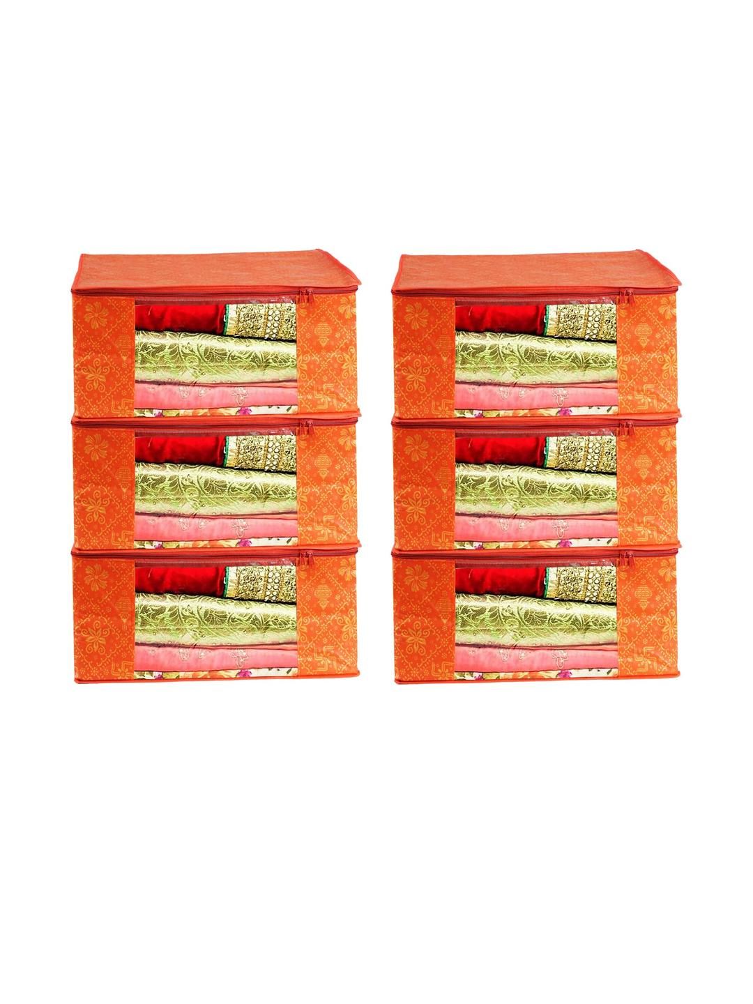 AMAK INC Orange Fabric Multi-Utility Wardrobe Organisers-picture-49