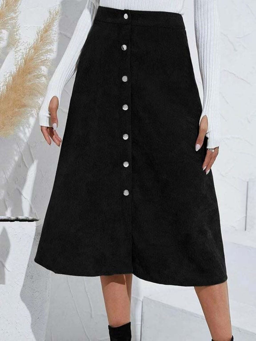 Tripursundari Fashion A-Line Maxi Denim Skirt-picture-34