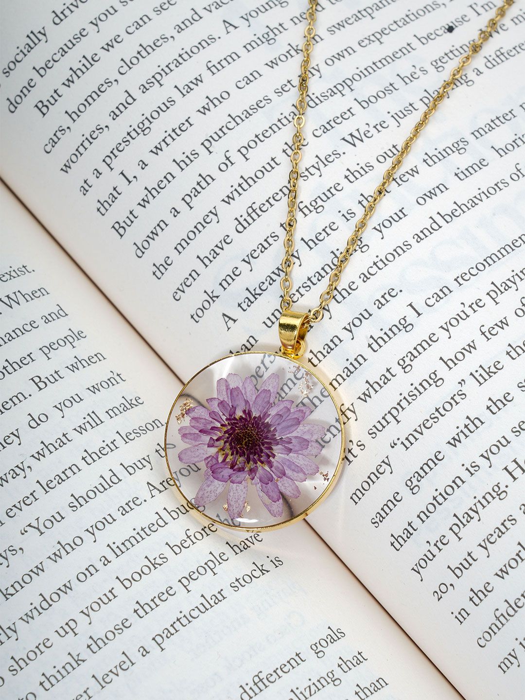 BISHTY Stainless Steel Gold-Plated Flower Shaped Pendant & Chain-picture-32