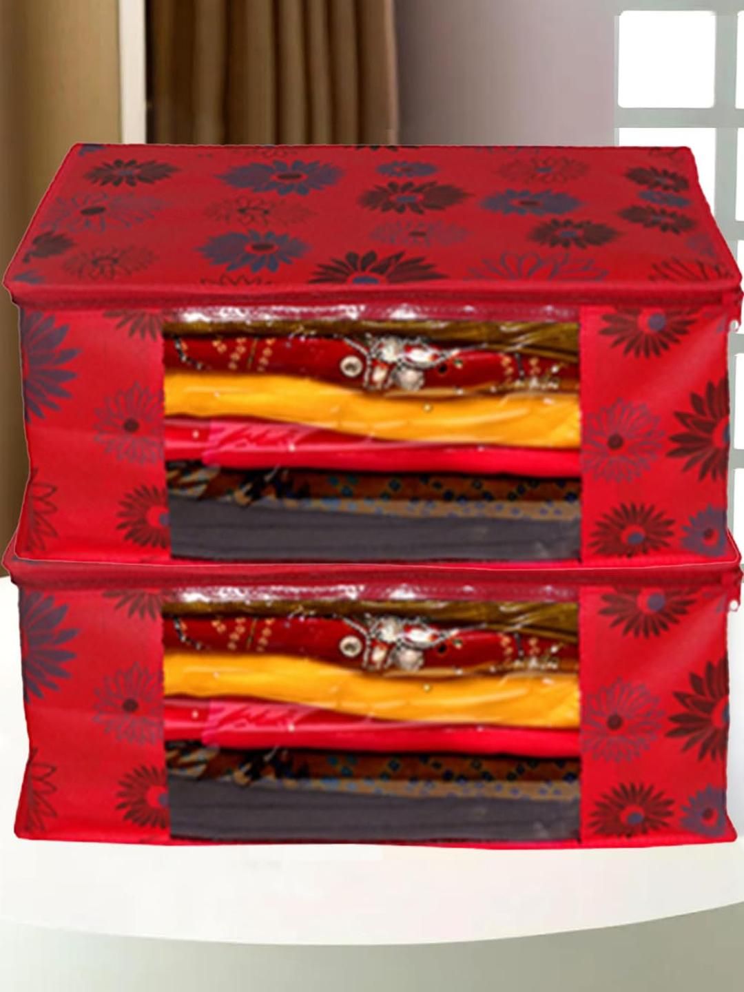 AMAK INC Red Fabric Multi-Utility Wardrobe Organisers-picture-17