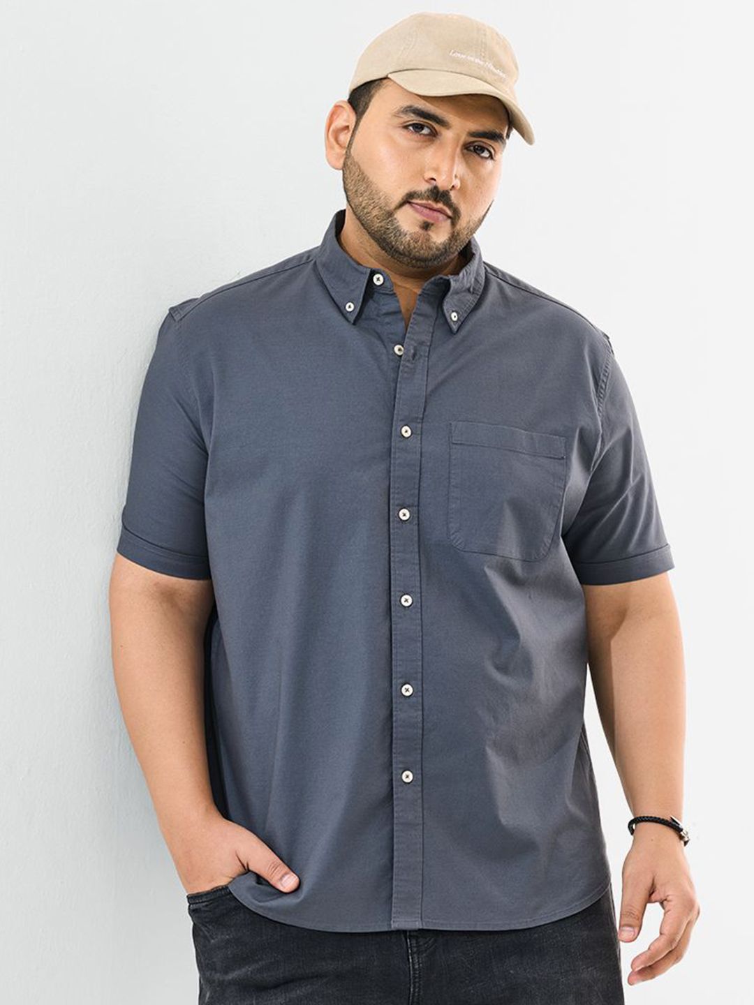 Snitch Plus Size Short Sleeves Pure Cotton Shirt-picture-32