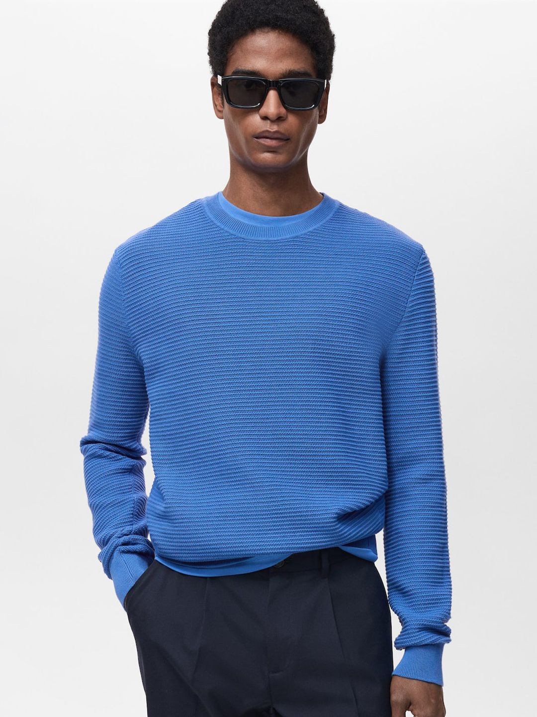 MANGO MAN Self Design Slim Fit Pullover-picture-35
