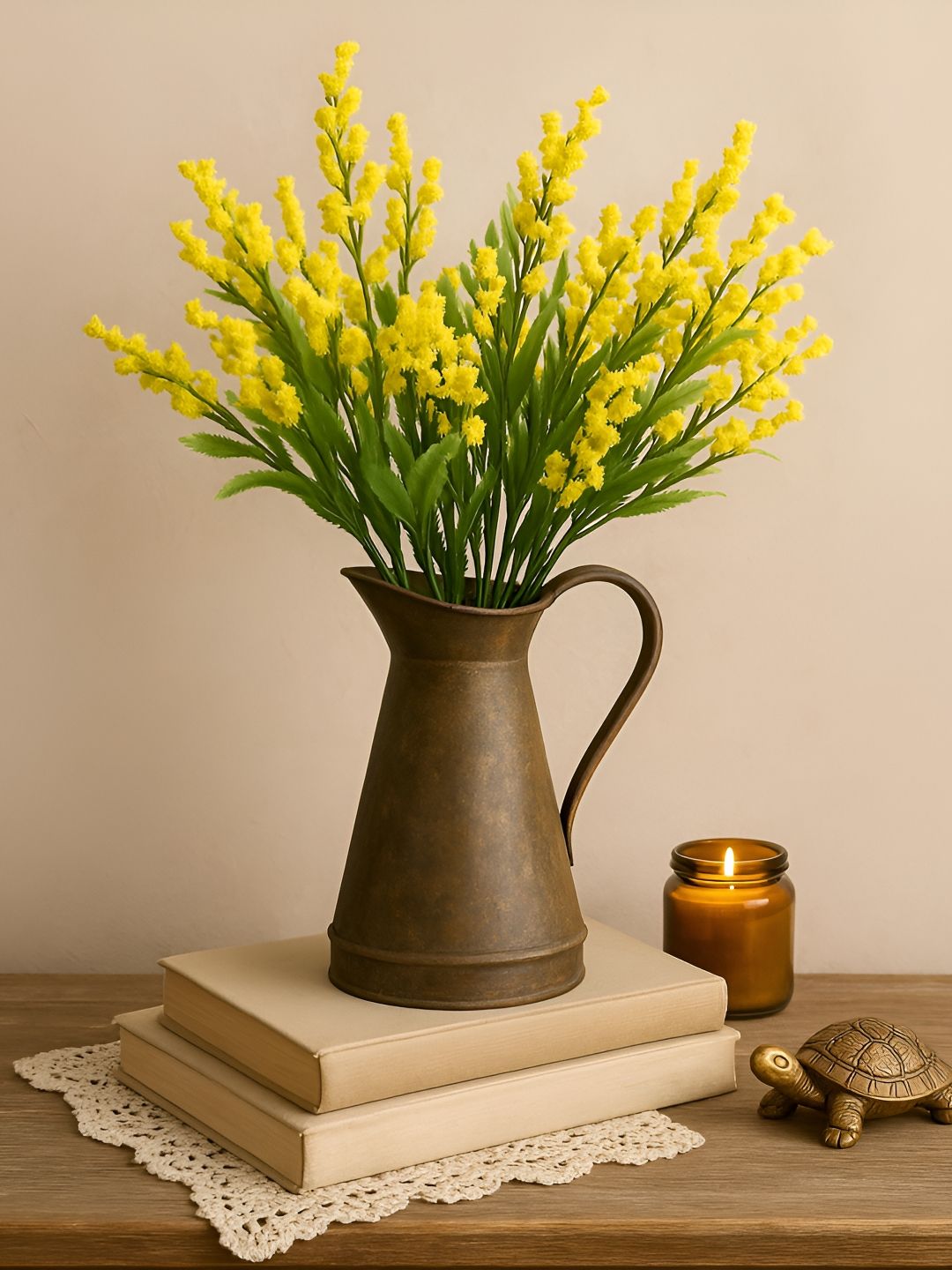 Homesake Yellow 2 Pieces Lily Artificial Flower