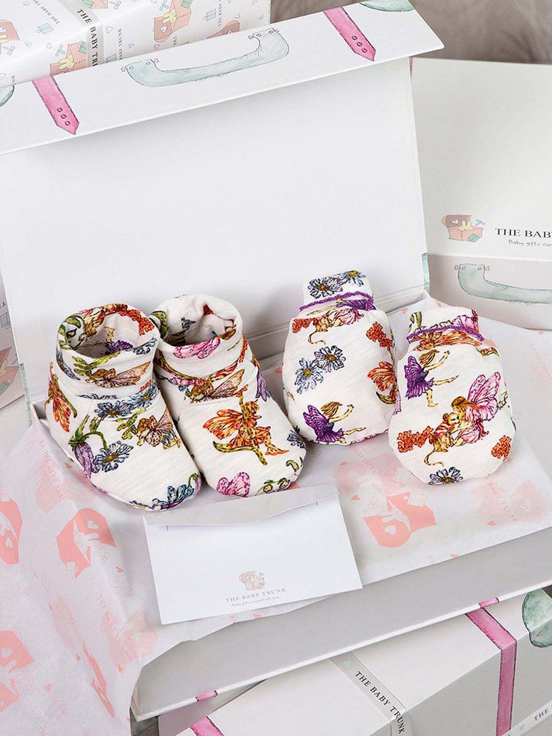 THE BABY TRUNK Infants Pack Of 4 Printed Organic Pure Cotton Baby Apparel Gift Set-picture-35