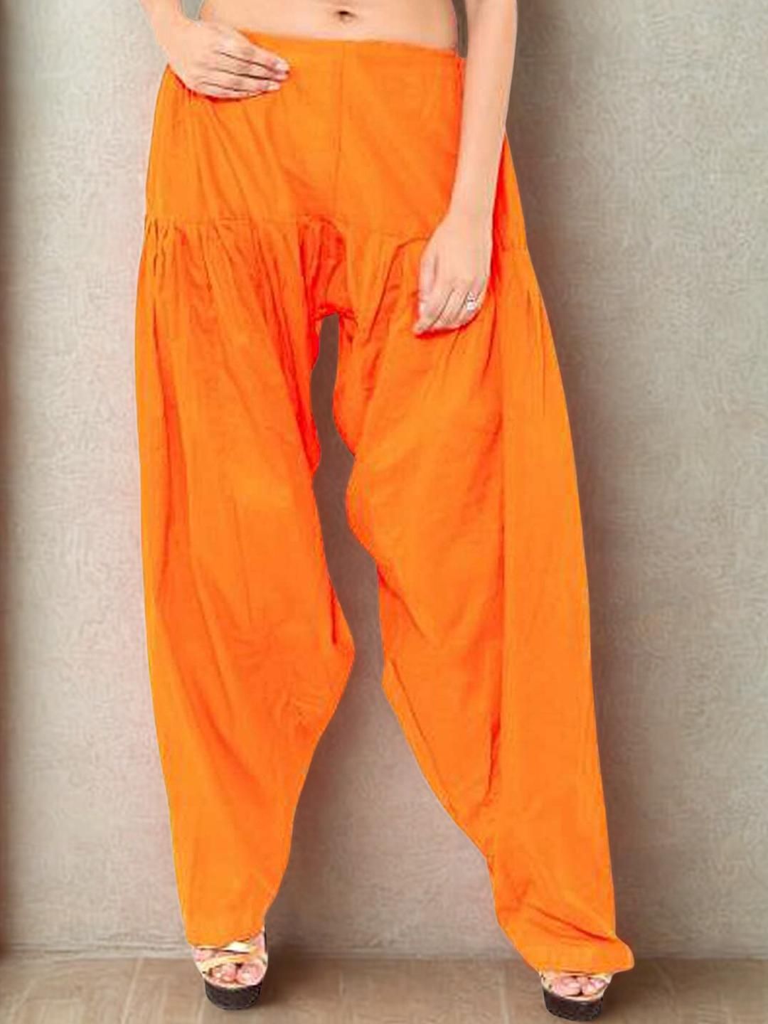 Mytrendzs Orange Pure Cotton Pleated Patiala Salwar-picture-13