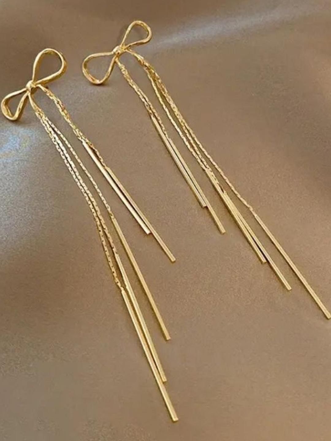 Estailo fashion Gold-Plated Tasselled Quirky Drop Earrings-picture-46