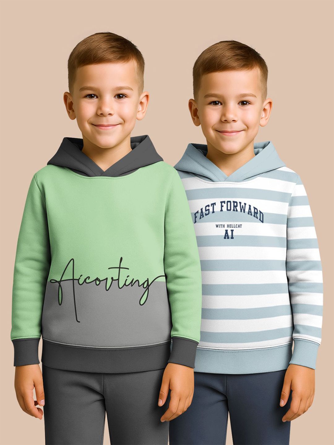 HELLCAT Boys Pack of 2 Printed Hooded Sweatshirt-image-13