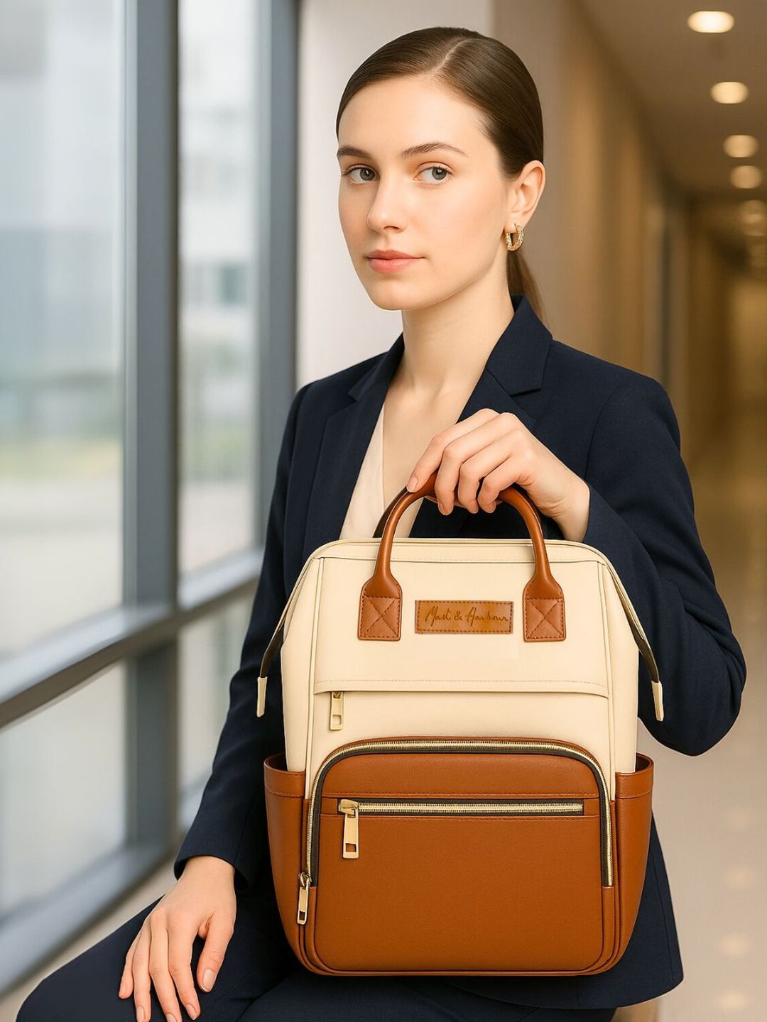 Mast & Harbour Women Colourblocked Backpack-image-23