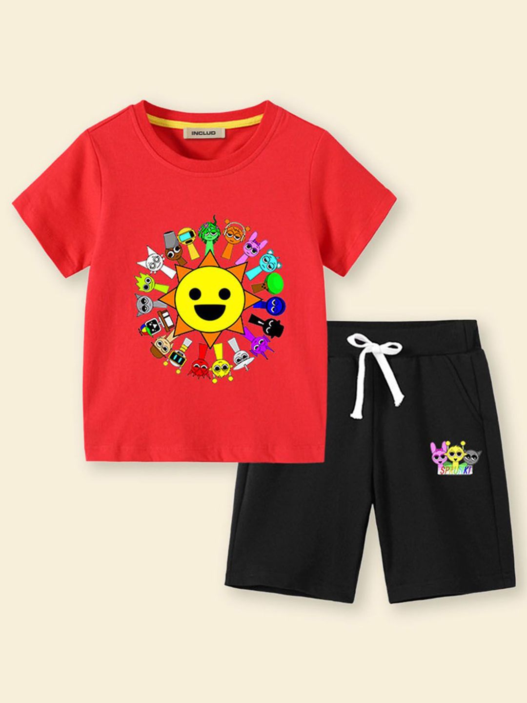 INCLUD Boys Graphic Printed T-shirt With Shorts Clothing Set-picture-45