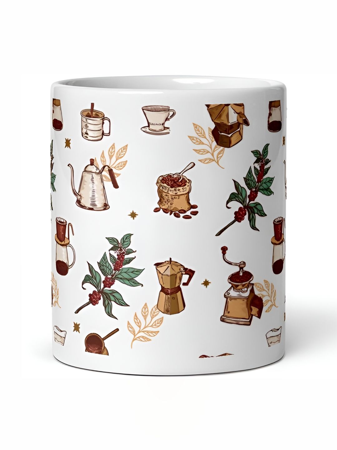 Mr UVD White & Green Graphic Printed Ceramic Matte Mugs-picture-15