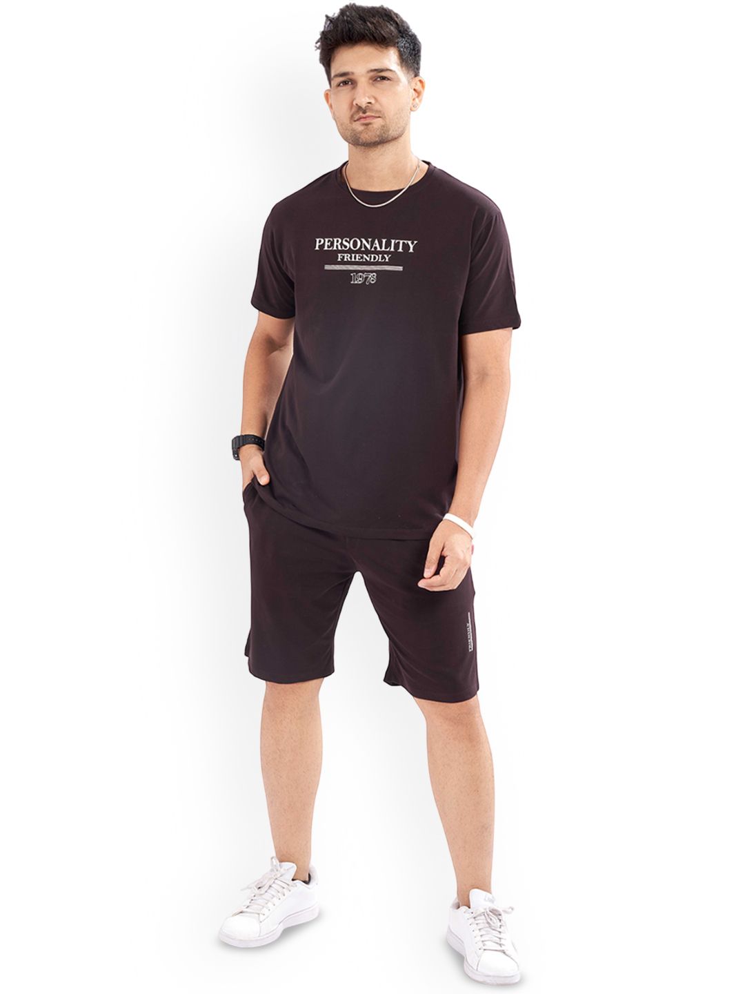 WEET Printed Pure Cotton Round Neck T-shirt With Shorts Co-Ords-picture-20