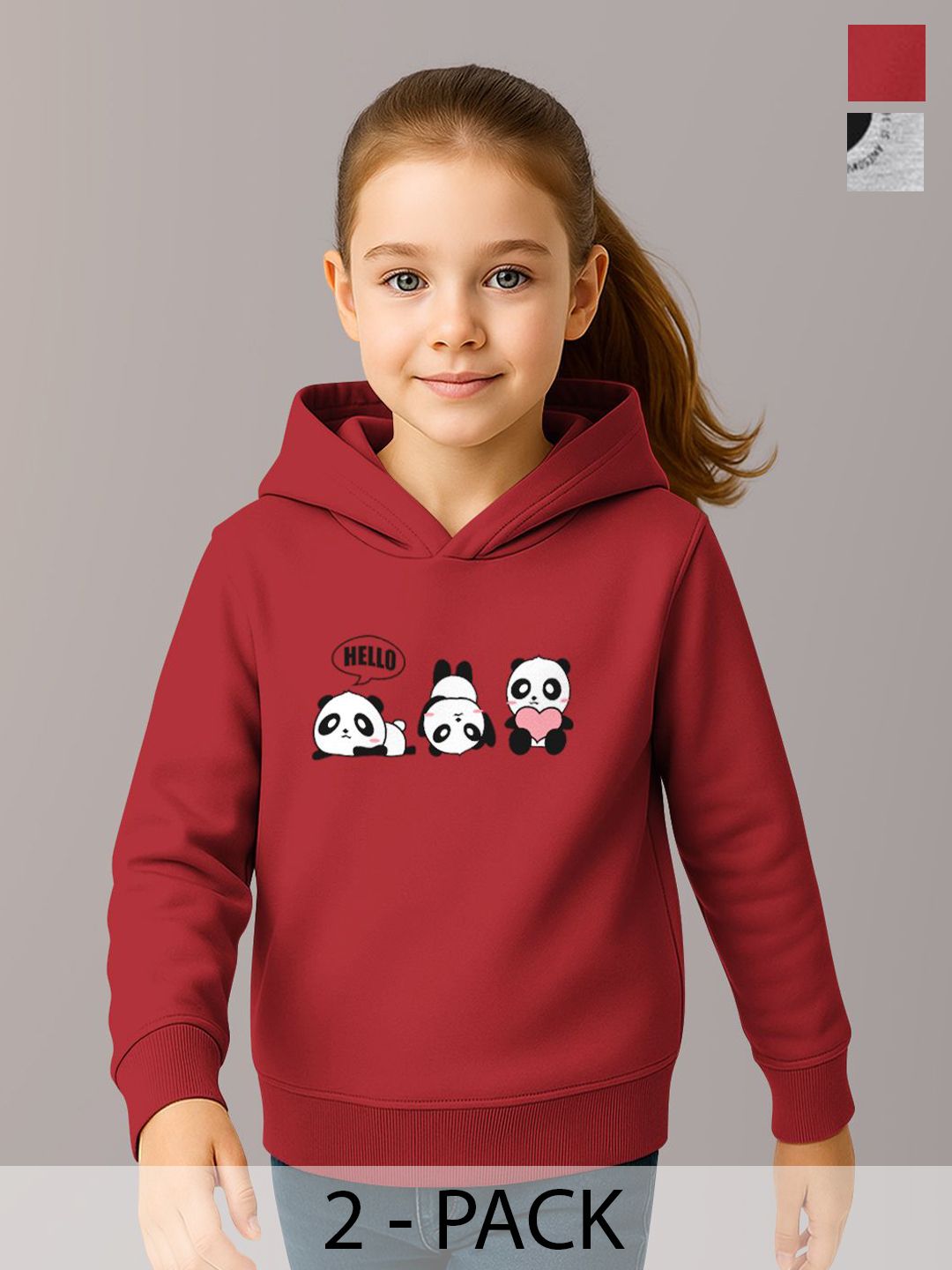 HELLCAT Girls Pack Of 2 Graphic Printed Hooded Sweatshirt-picture-35